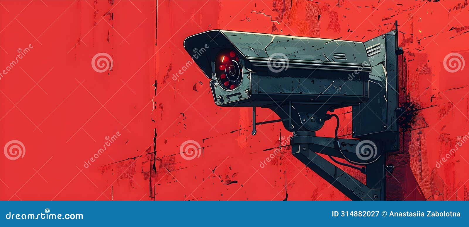 stylized surveillance - big brother's gaze. concept orwellian surveillance, intrusive monitoring,