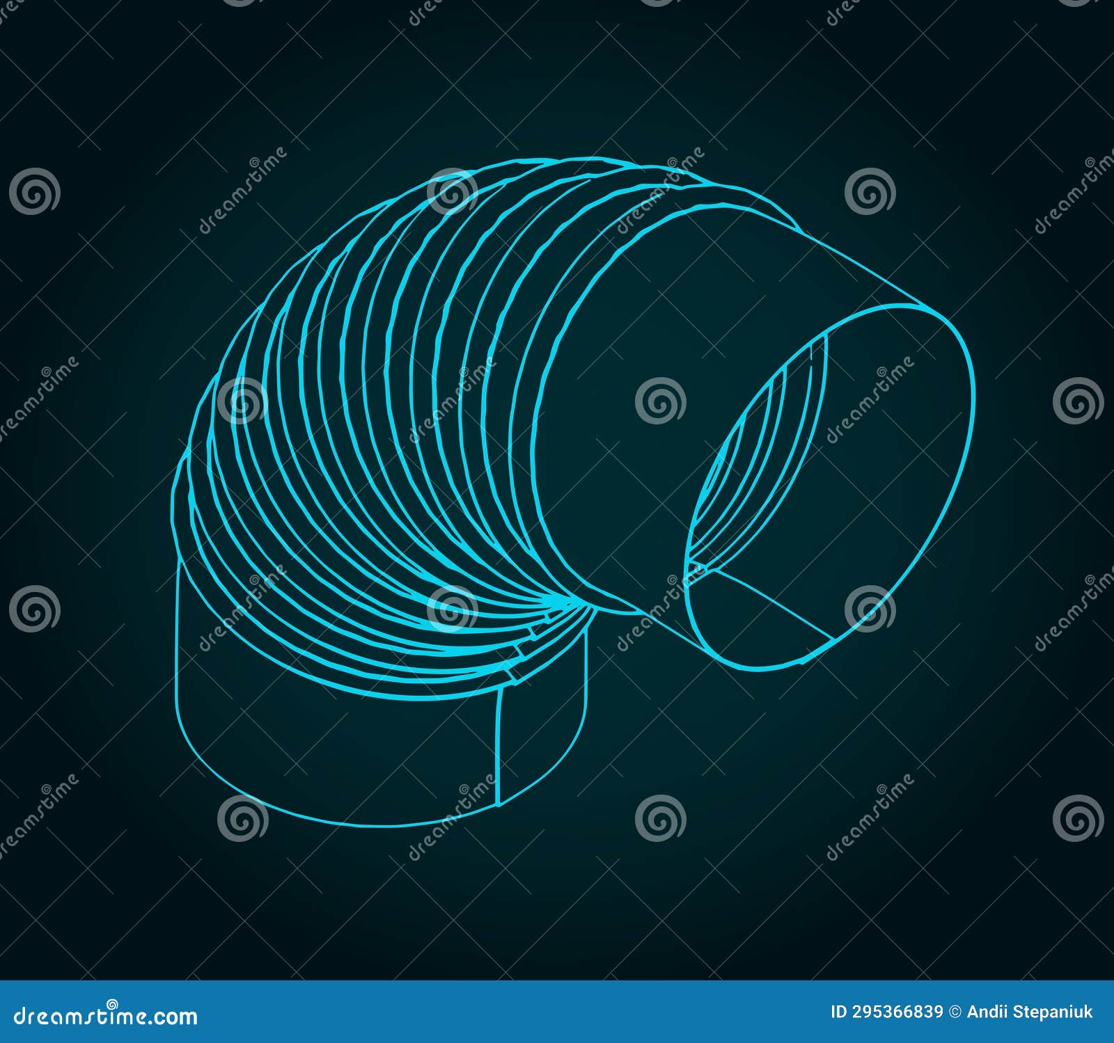 Flexible Duct Pipe Blueprint Stock Illustration Illustration of