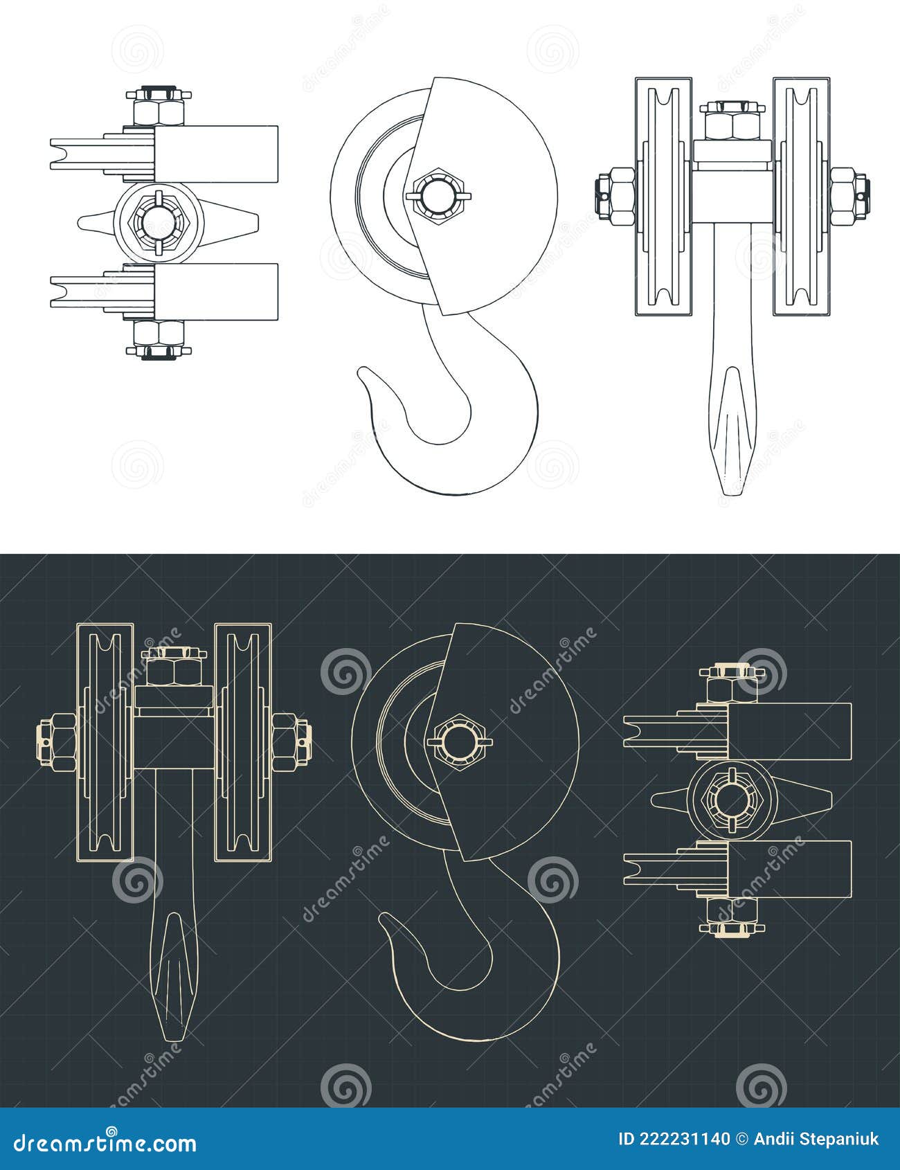 Big crane hook drawings stock vector. Illustration of loader 222231140