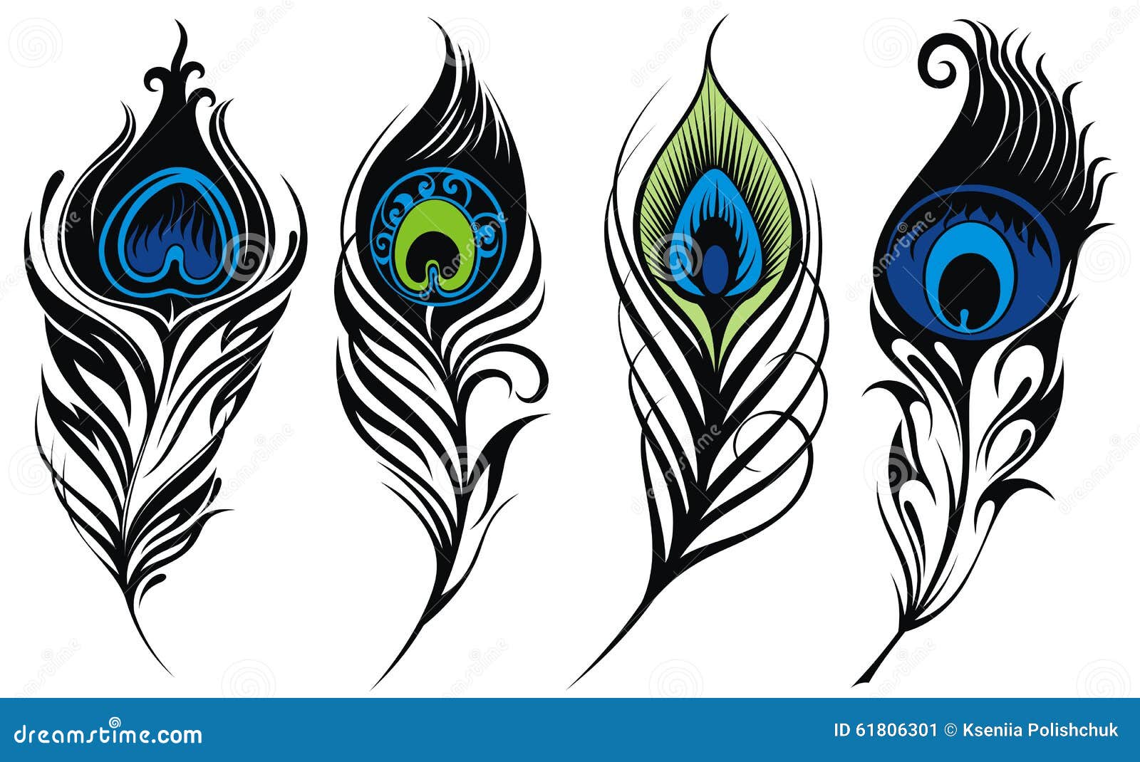 Peacock Feather. icon illustration vector. Peacock Feather SVG Stock Vector
