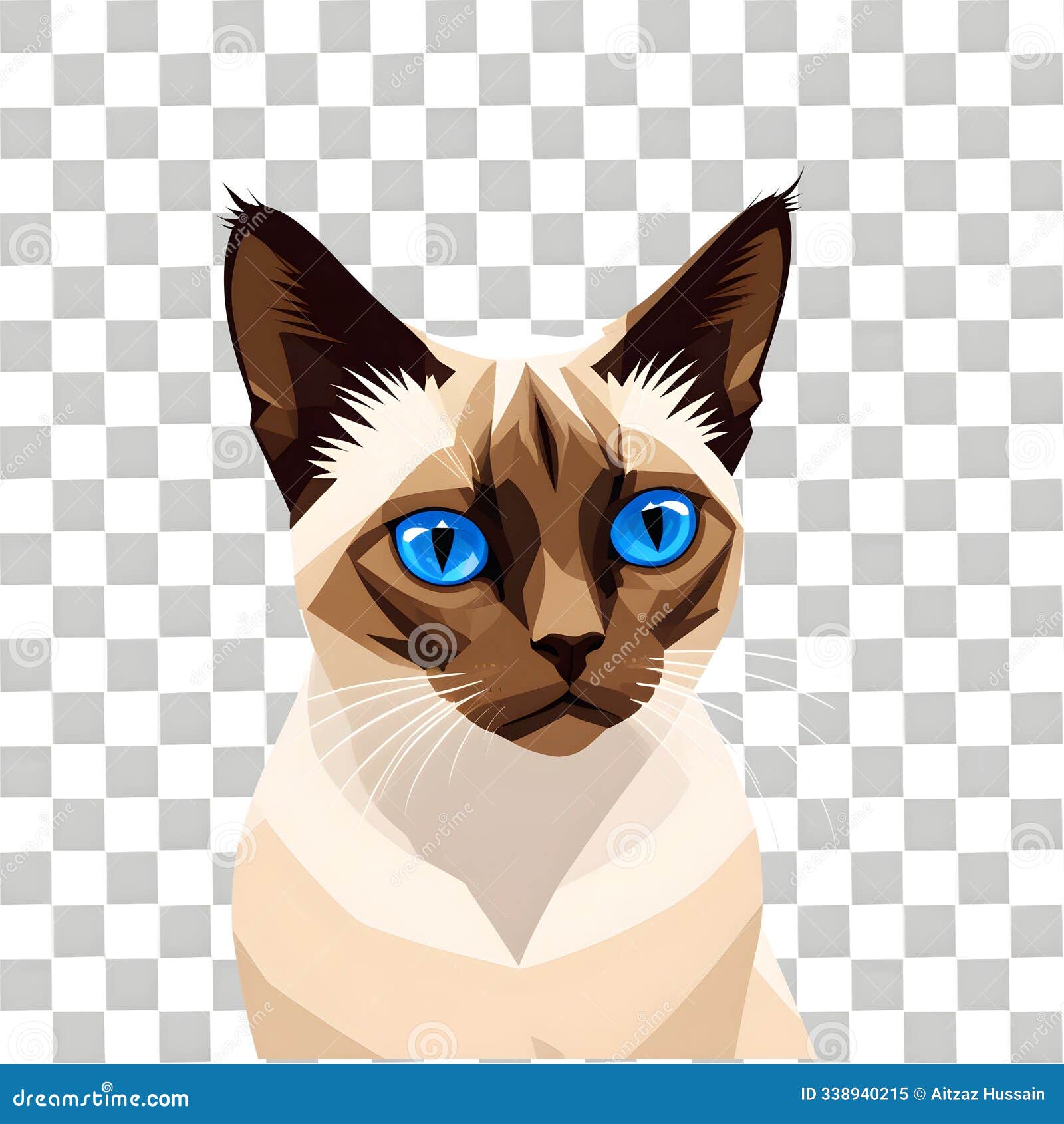 a stylized  portrait of a siamese cat
