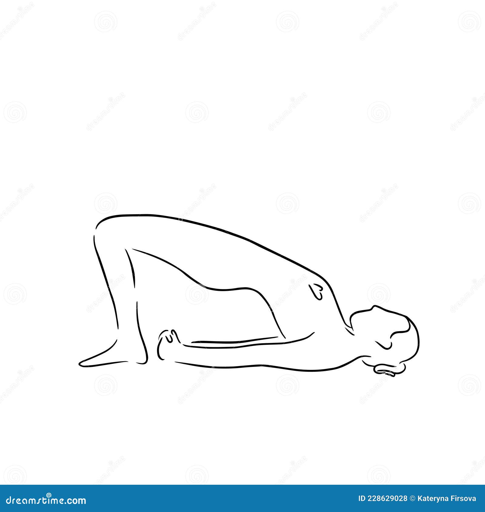 Premium Vector | Girl takes yoga bridge pose woman makes pilates poses at  home vector one line illustration