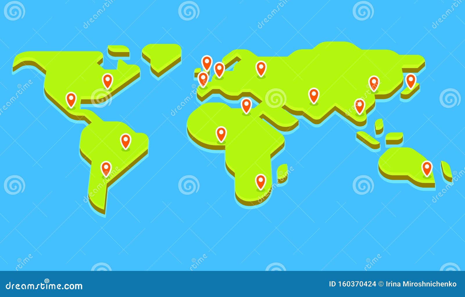 World Map with Capital Cities Stock Vector - Illustration of city, flat