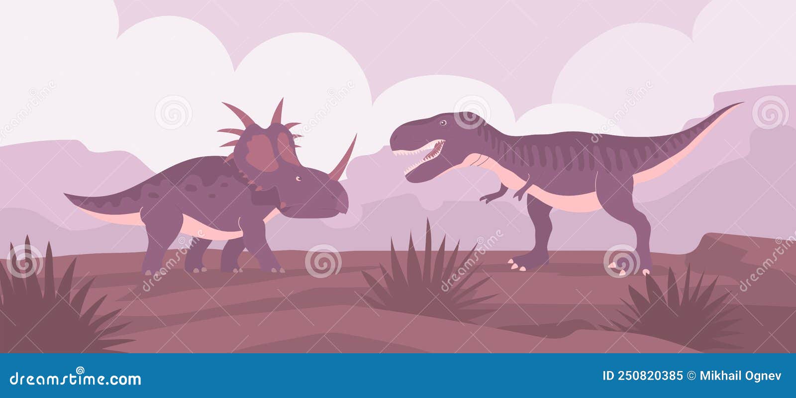 Styracosaurus Vs Tyrannosaurus Rex Of The Jurassic Period Stock Vector -  Illustration Of Drawn, Dinosaur: 250820385