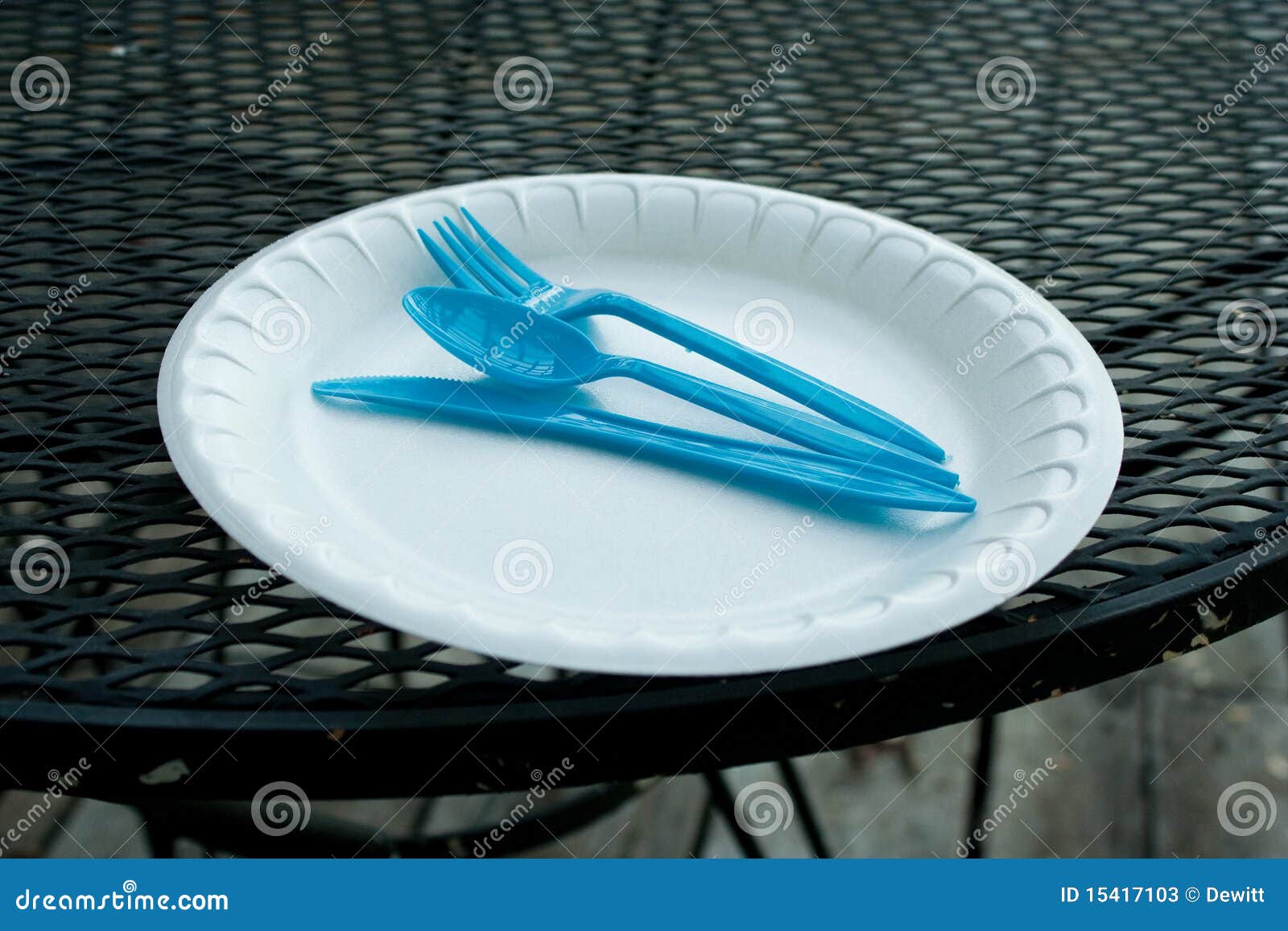 Styrofoam plate stock image. Image of knife, outdoors 15417103