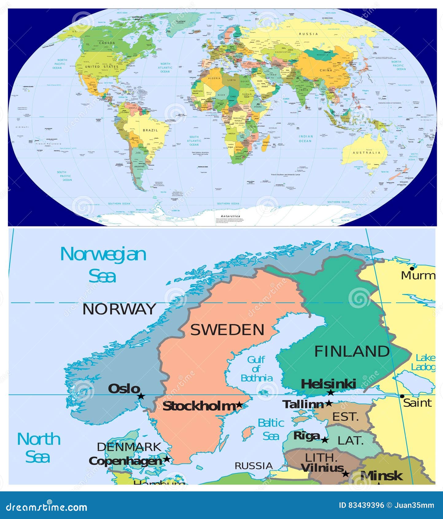 Mapa Da Suécia Noruega Finlandia Dos Países De Escandinávia