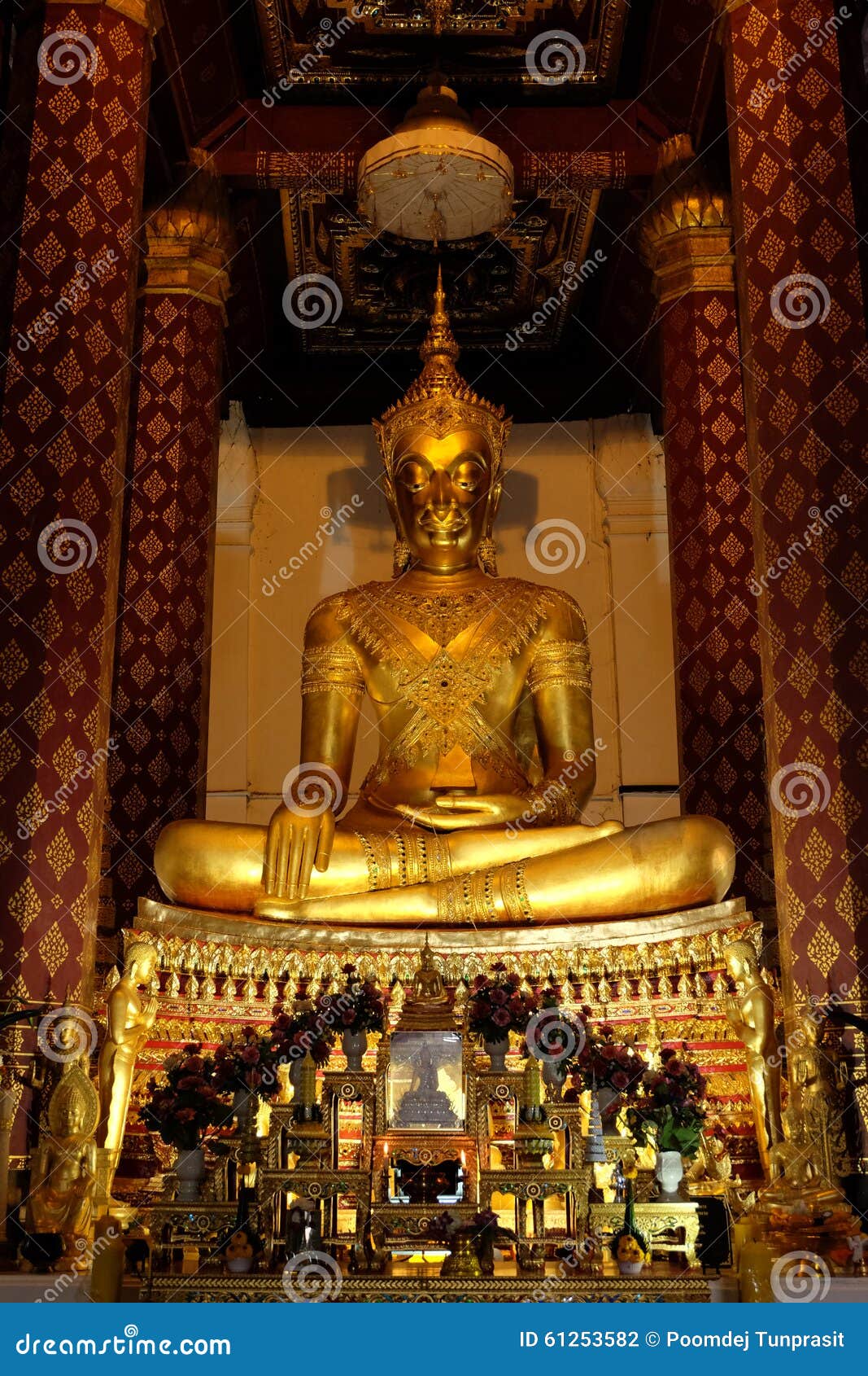 subduing mara buddha image of wat nah phramen. (vertical 1)