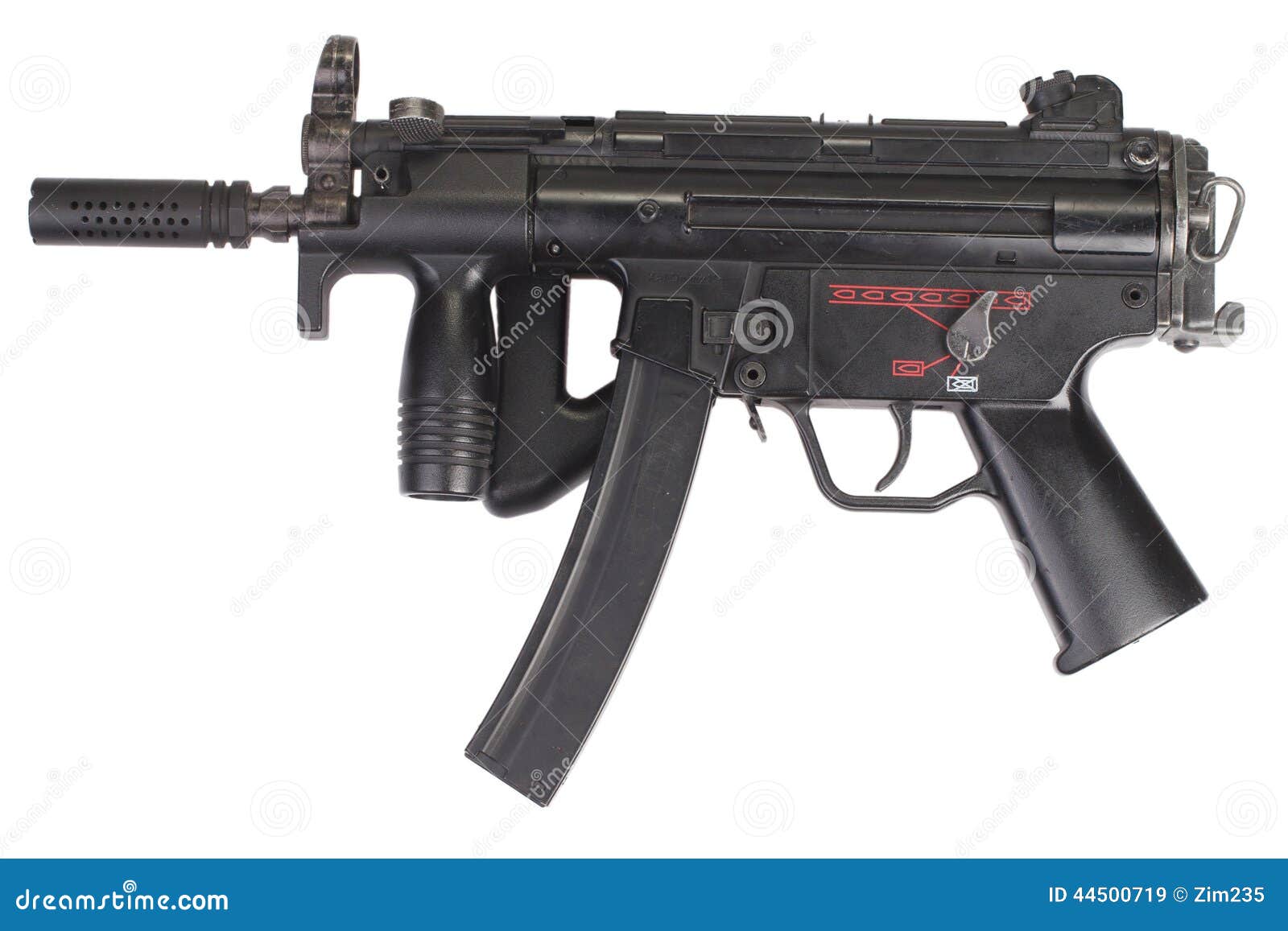 Submachine gun MP5 isolated on white background
