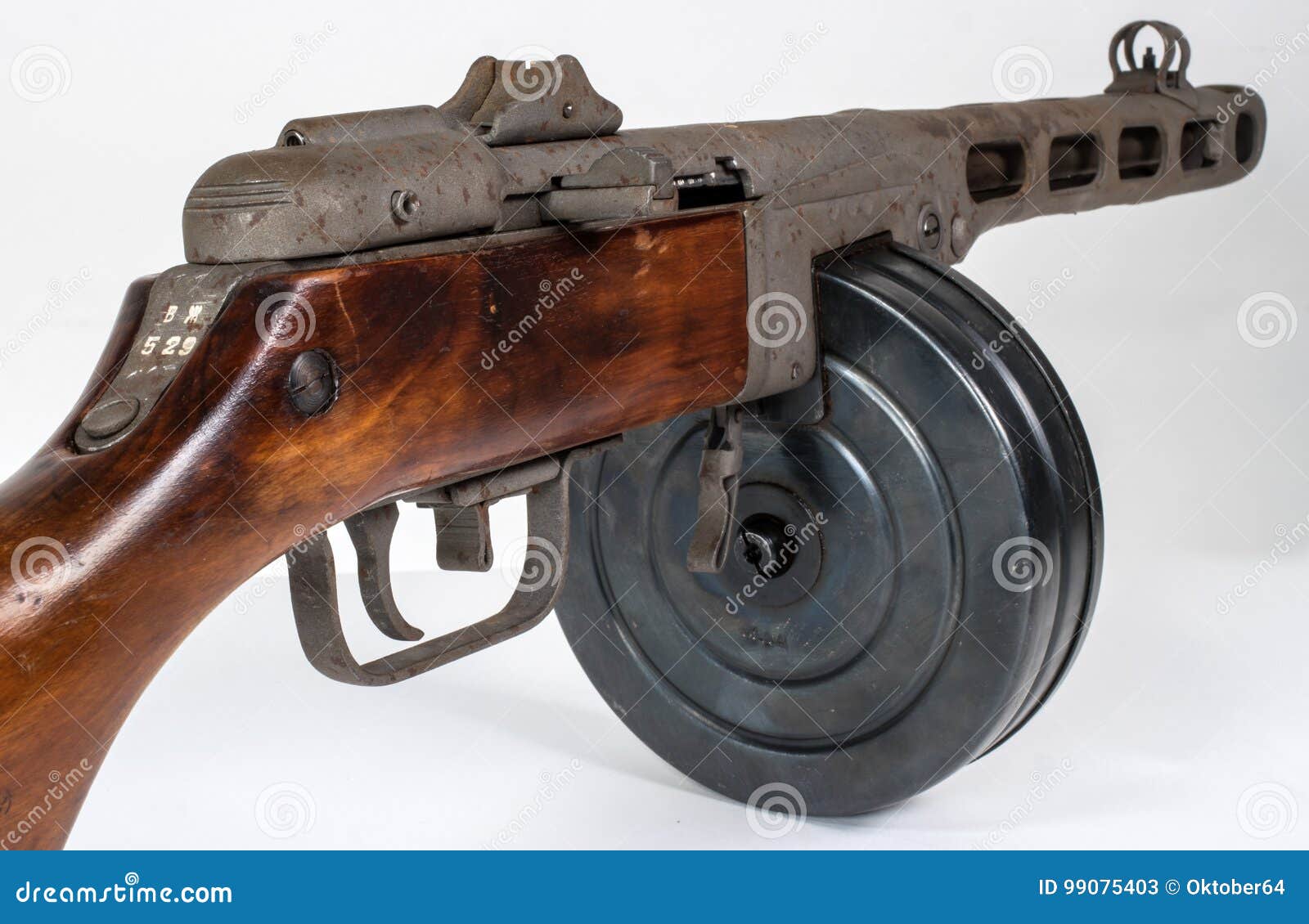 Submachine Gun Ppsh-41 on a Light Background. Stock Image - Image of ...