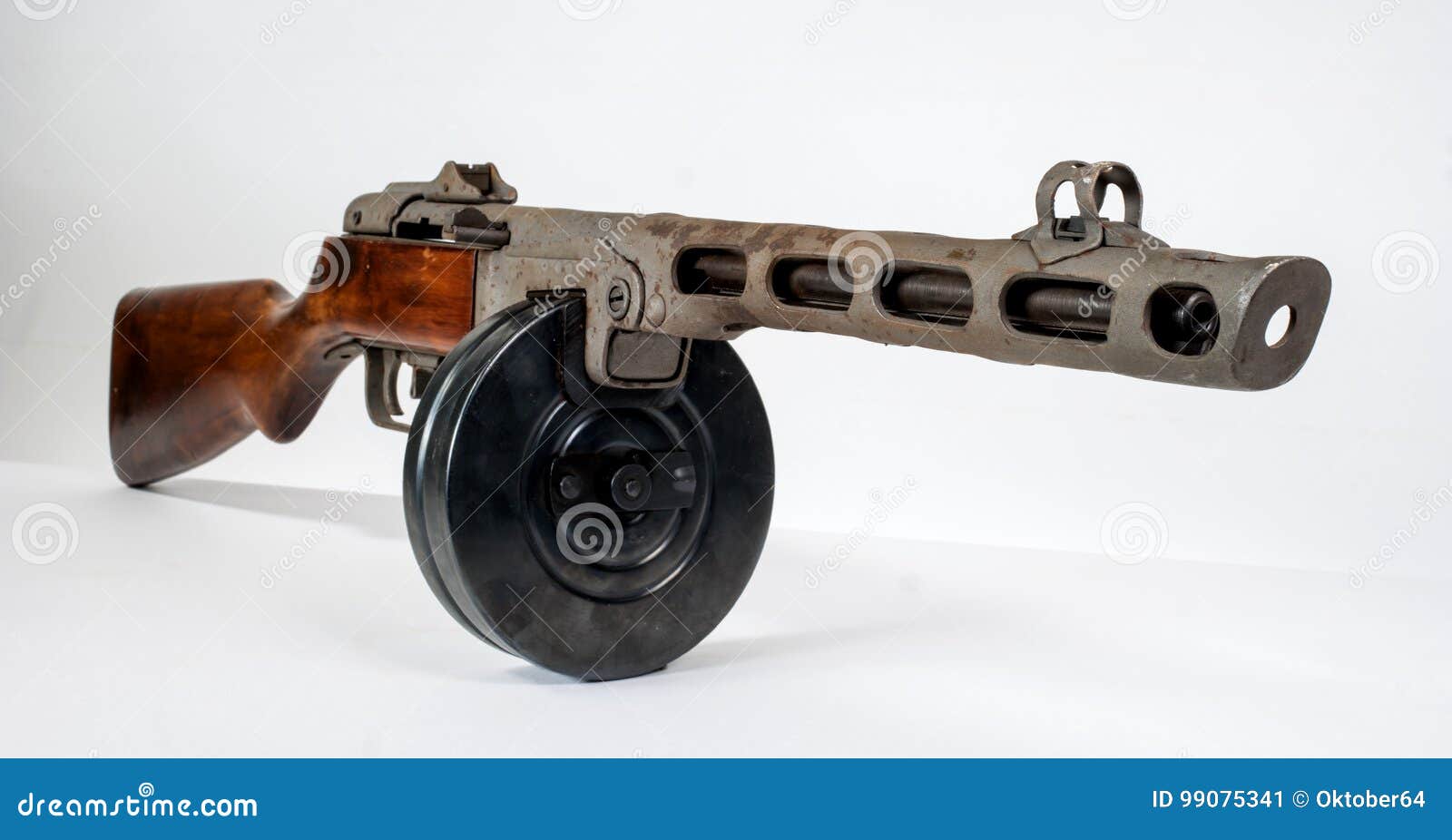submachine gun ppsh-41 on a light background.
