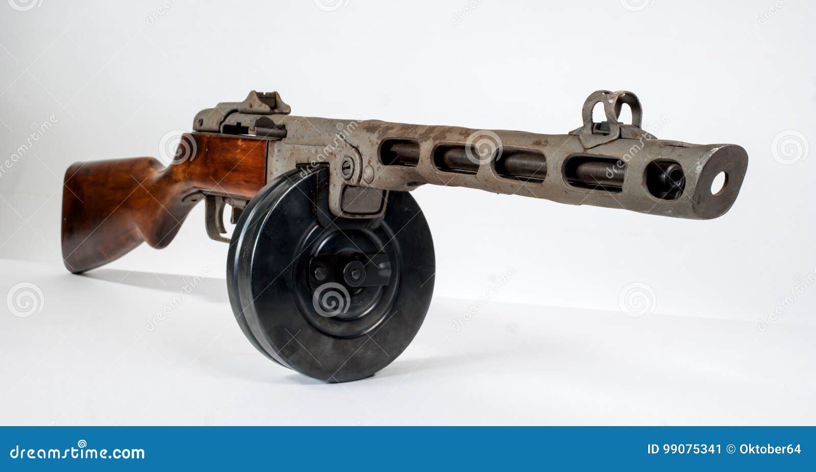 Submachine Gun Ppsh-41 on a Light Background. Stock Image - Image of ...