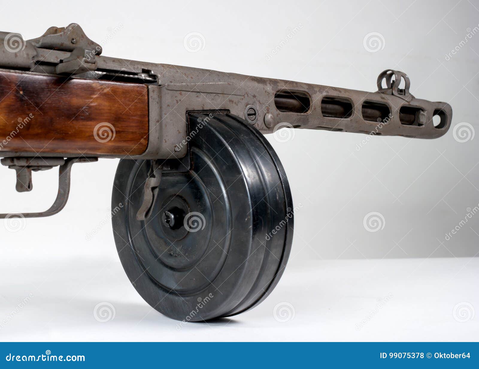 submachine gun ppsh-41 on a light background.