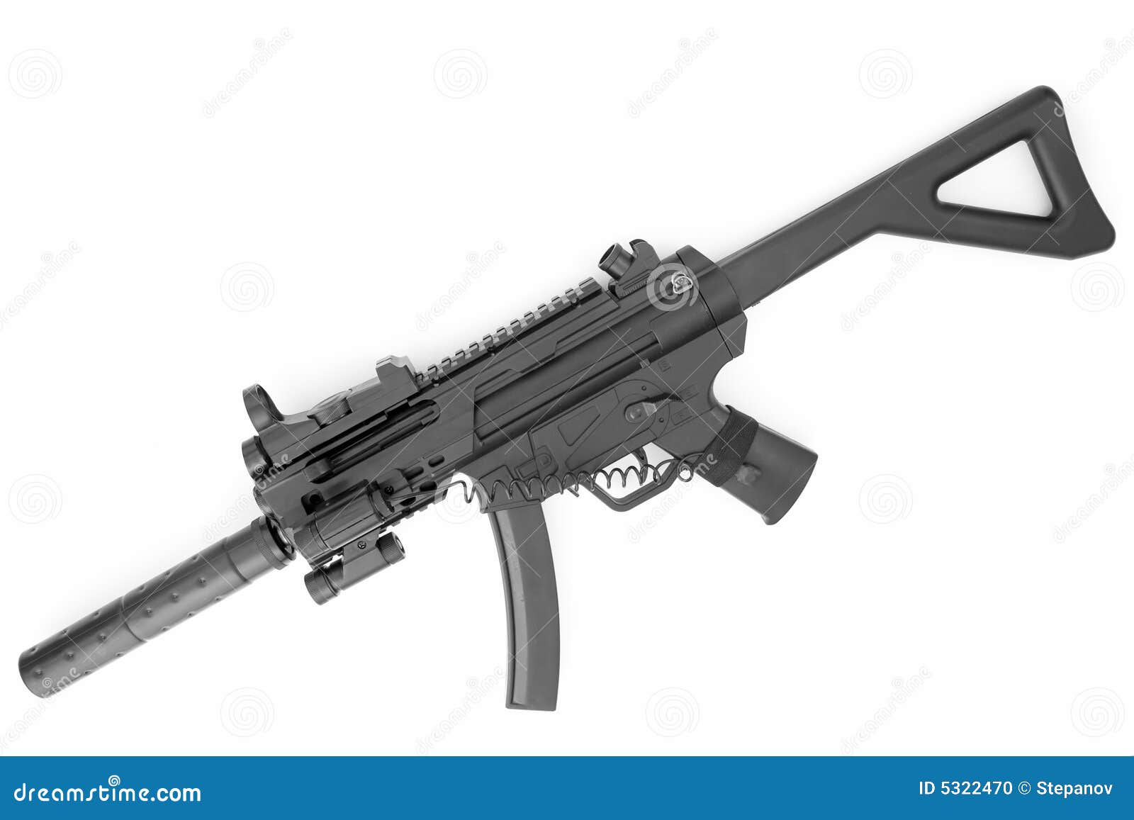 Submachine Gun With A Silencer Stock Photo Image 5322470