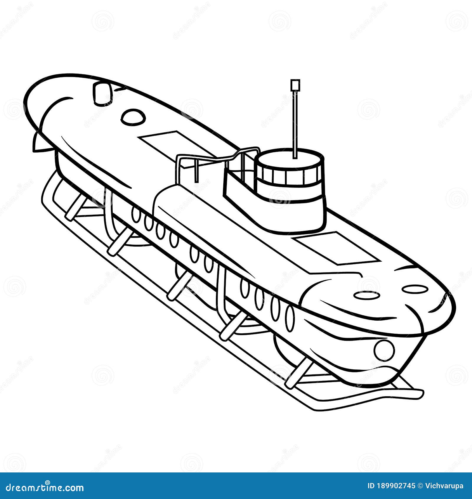 Hand drawn cartoon doodle submarine on white background Sketch line design  Stock Vector  Adobe Stock