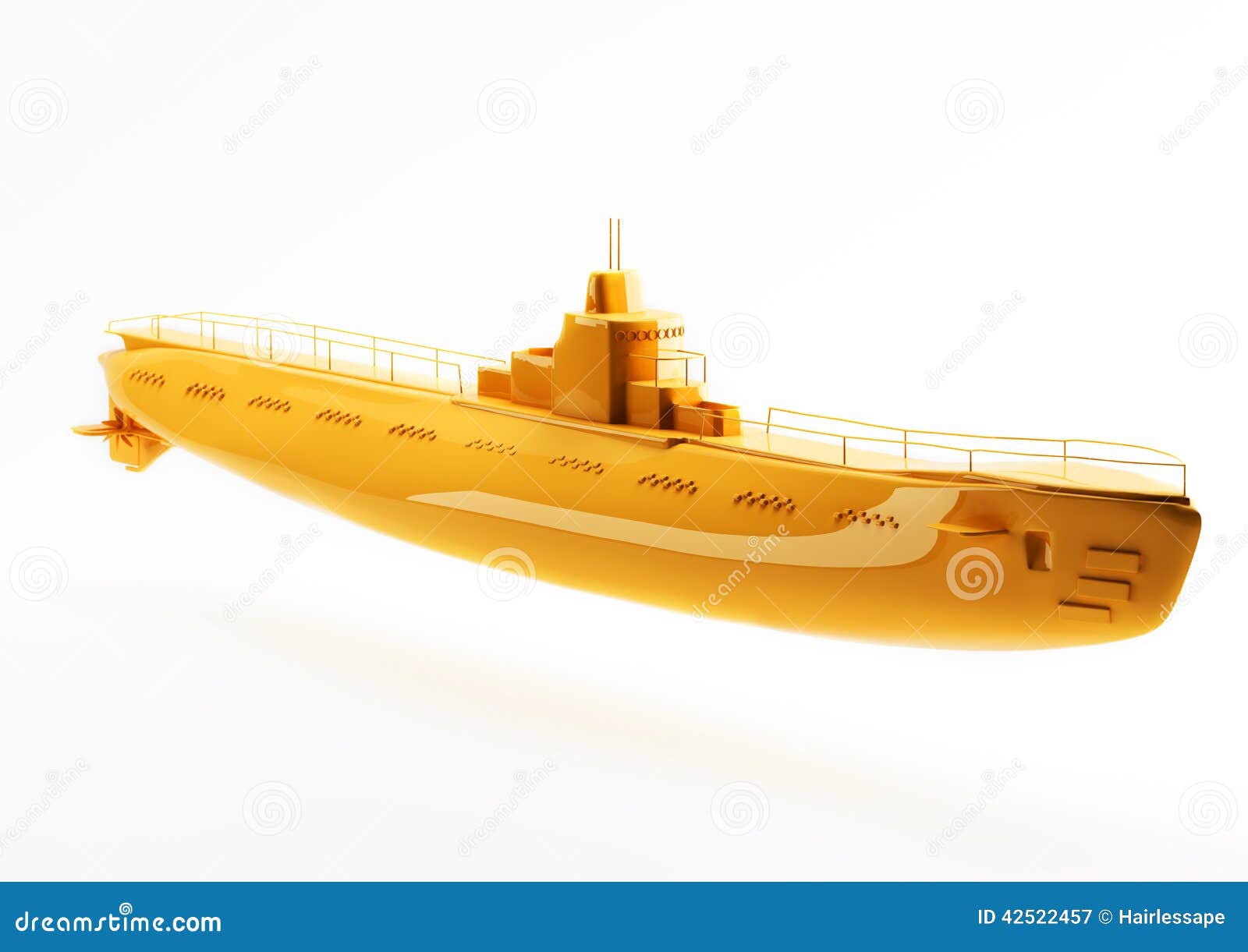 Ilustração vetorial de batiscafo submarino amarelo em estilo