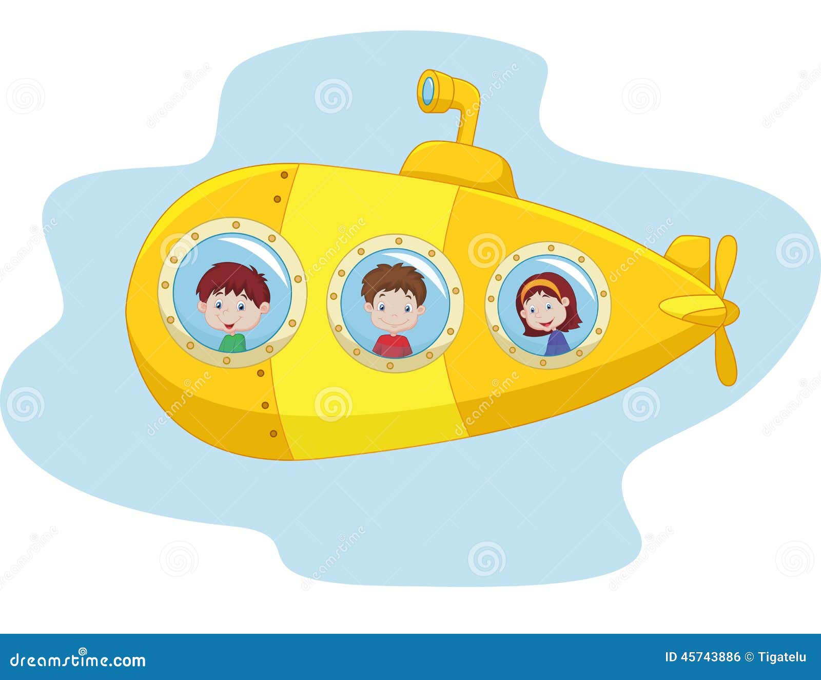 submarino subaquático dos desenhos animados, batiscafo amarelo