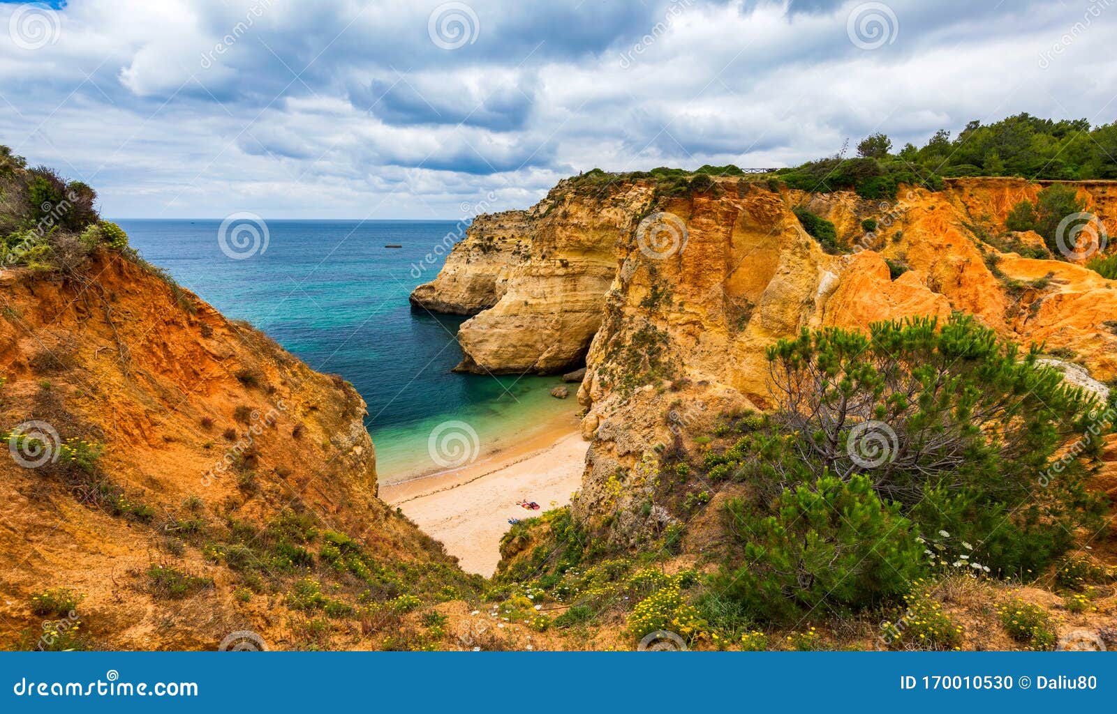 submarino beach (praia do submarino  in portuguese), located in alvor, region of algarve, portugal. praia do submarino,