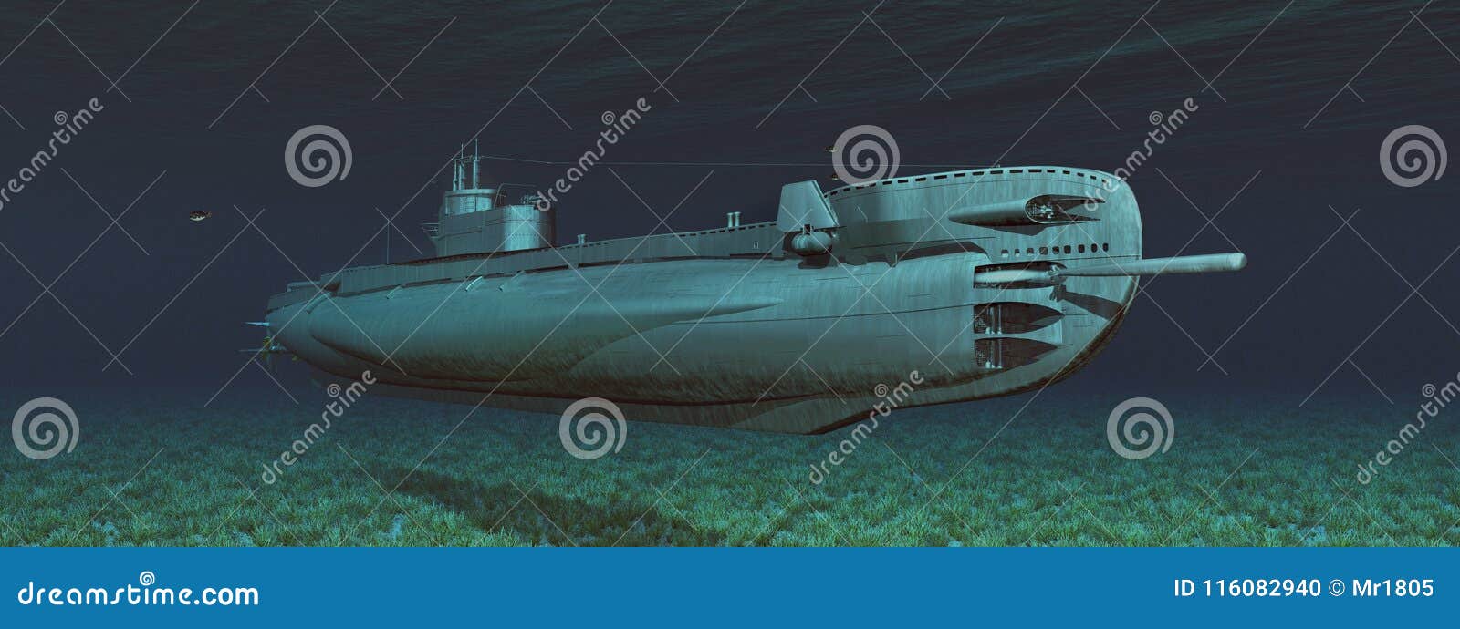 Submarino Británico De La Segunda Guerra Mundial Stock de ilustración -  Ilustración de generado, segundo: 116082940
