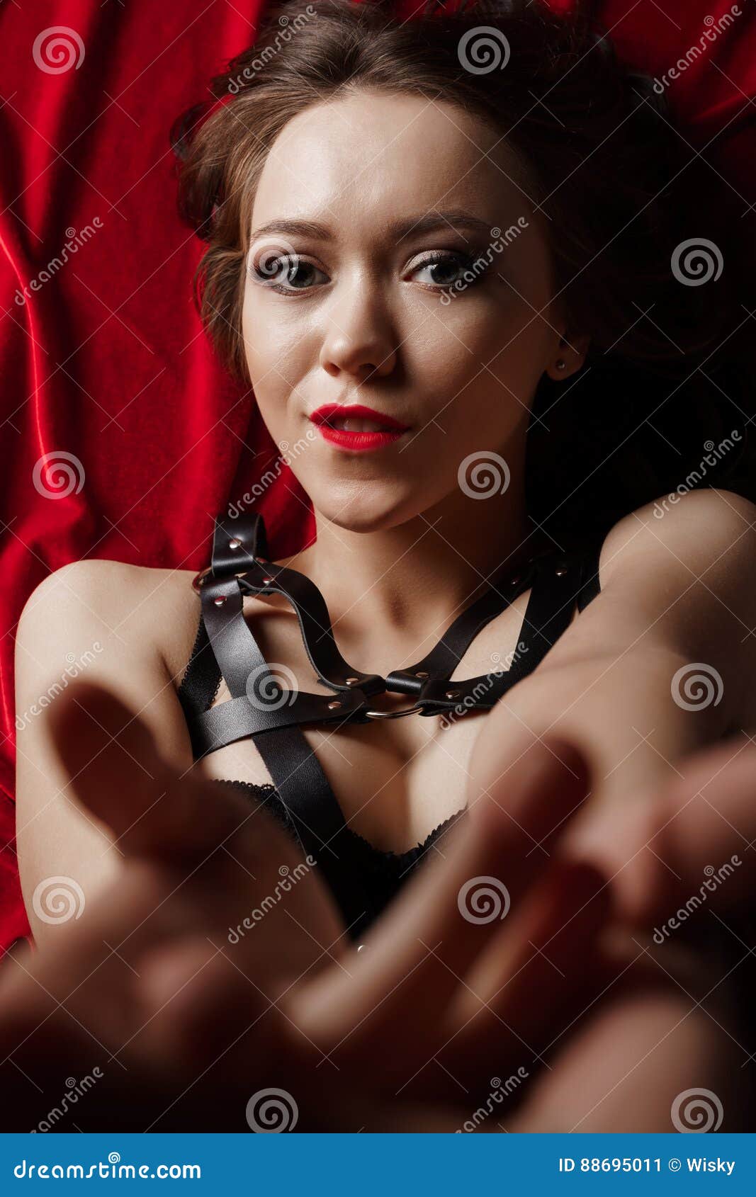 Submissive Woman in Leather Bdsm Fetish Lingerie Stock Image - Image of  latex, mistress: 88695011