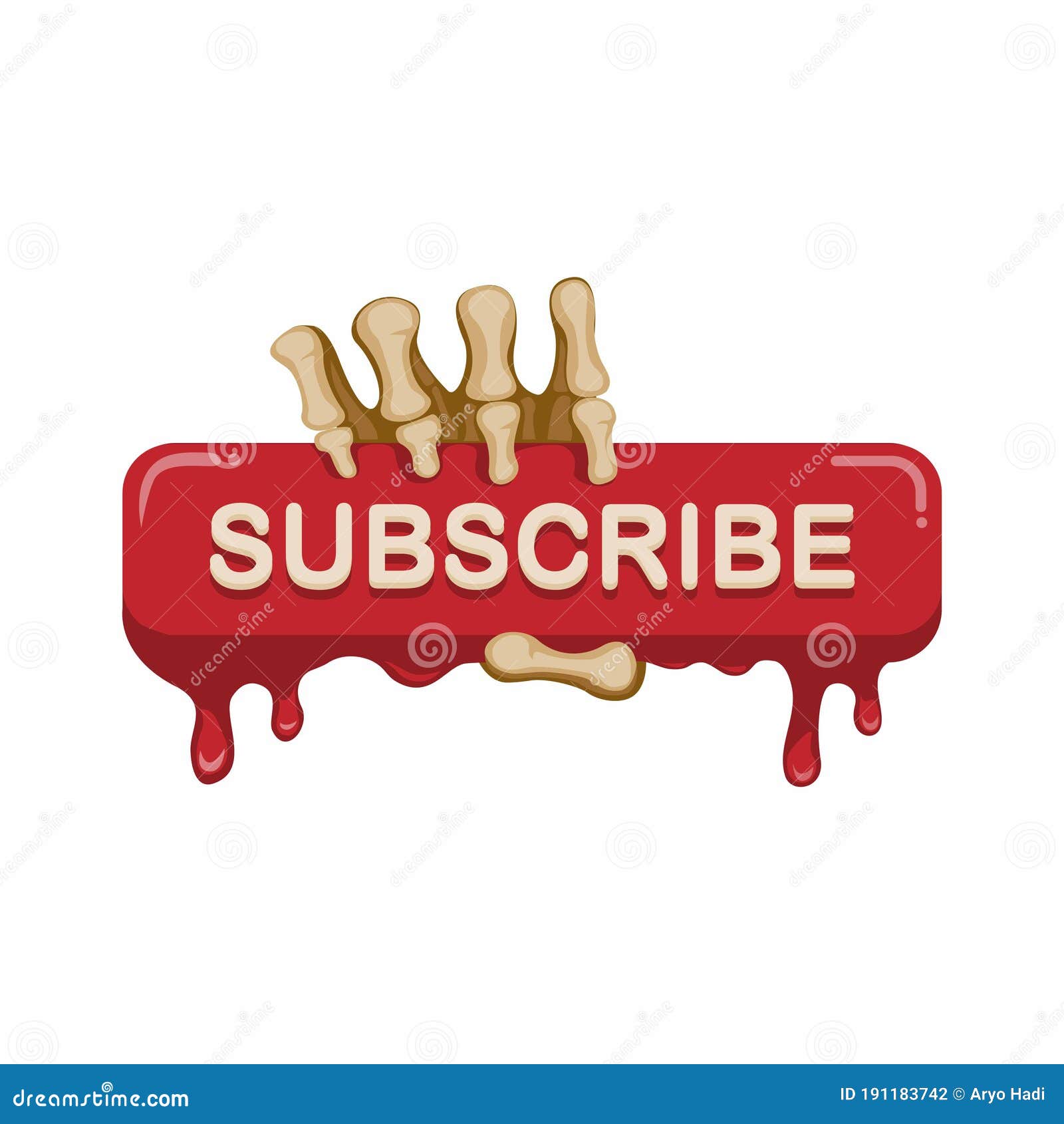 Subscribe Button with Skeleton Hand, Horror Nigtmare Theme Video Streaming  Subcription. Concept in Cartoon Illustration Vector Iso Stock Vector -  Illustration of comment, button: 191183742