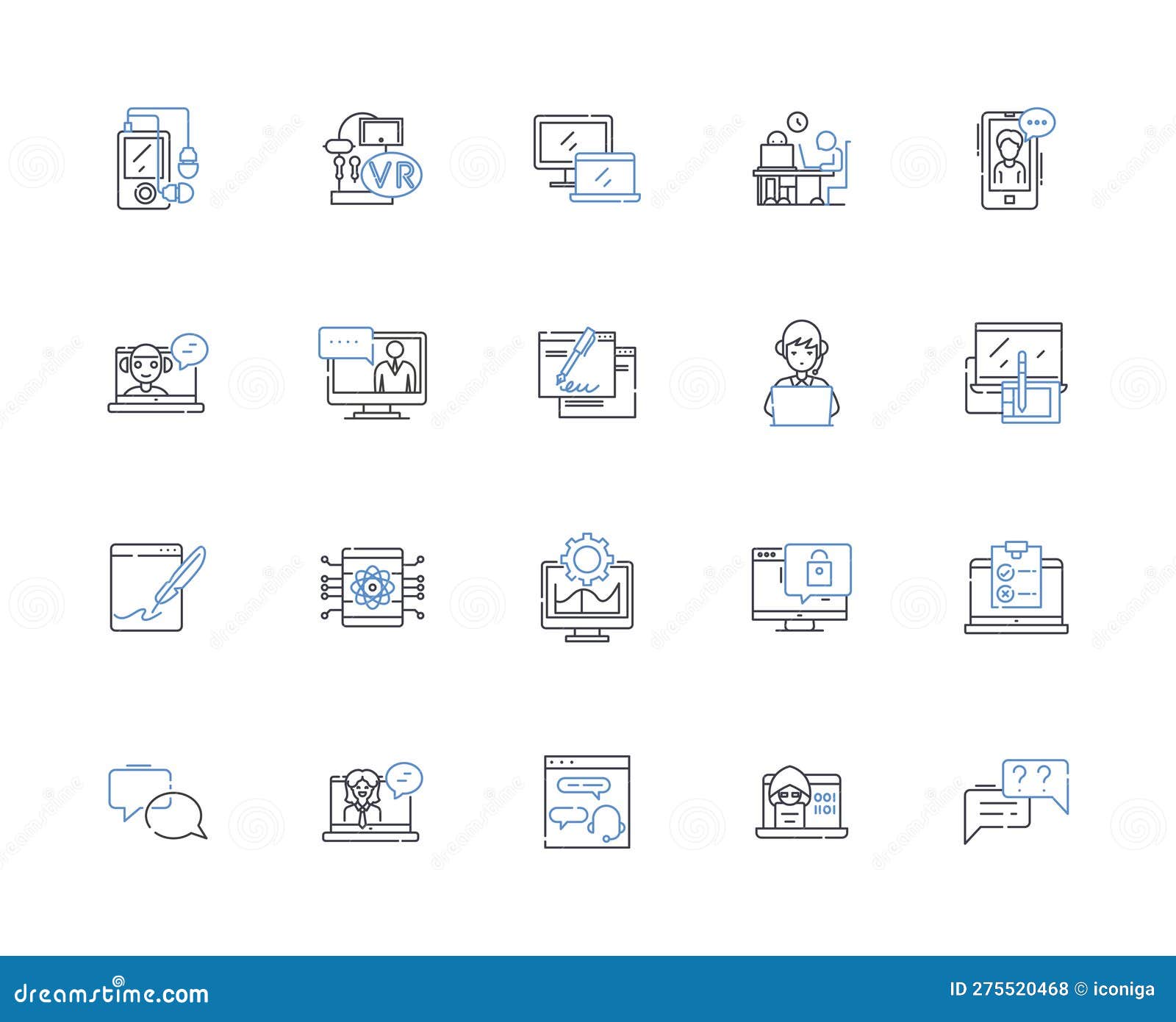 subscriber line icons collection. follower, supporter, benefactor, devotee, admirer, sponsor, advocate  and linear