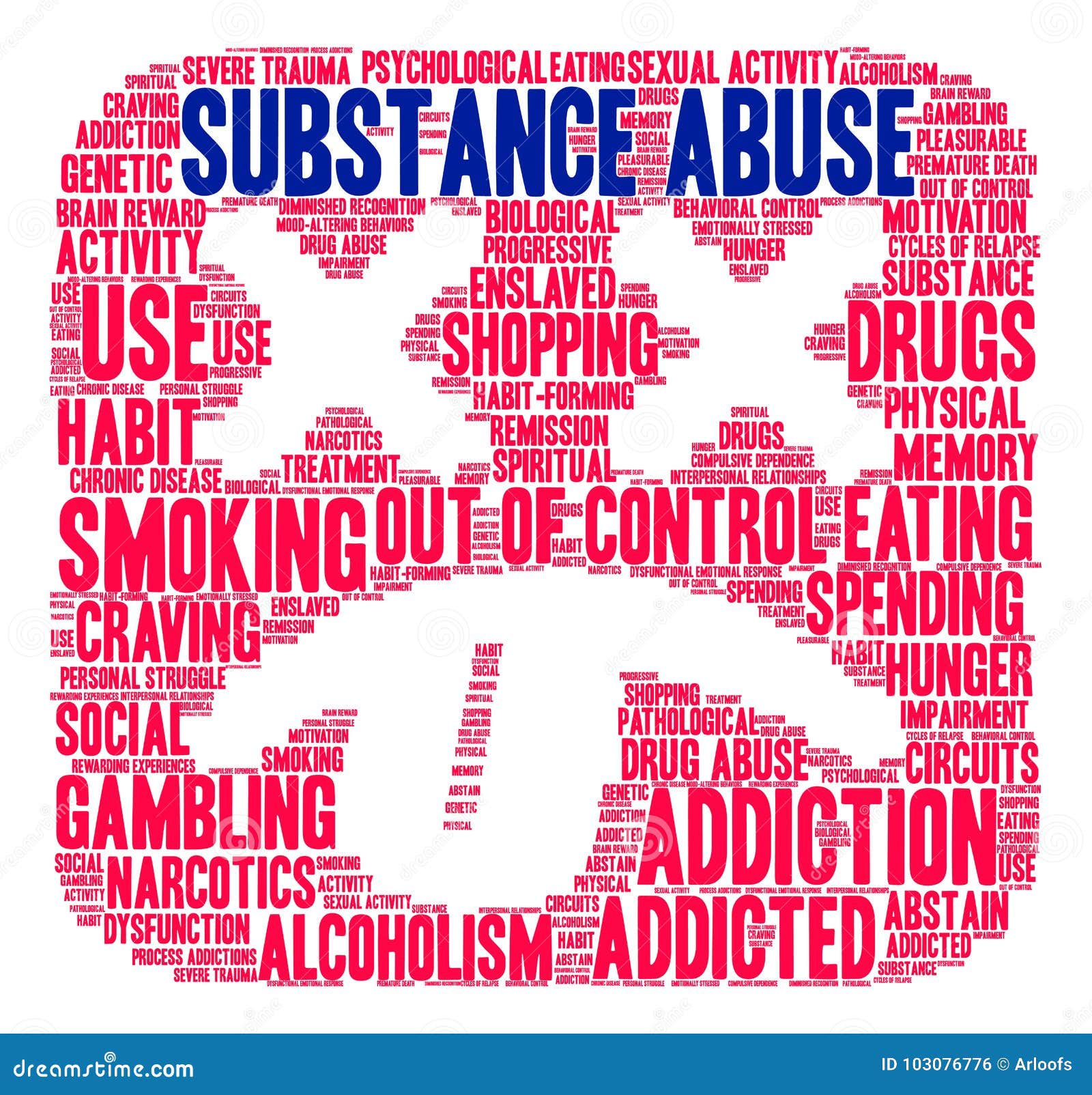 Substance Abuse Word Cloud stock illustration. Illustration of