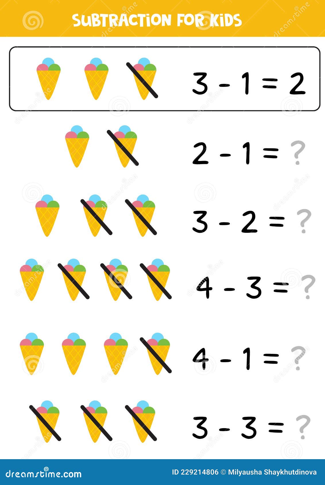 Adição com sorvetes bonitos dos desenhos animados. jogo de matemática