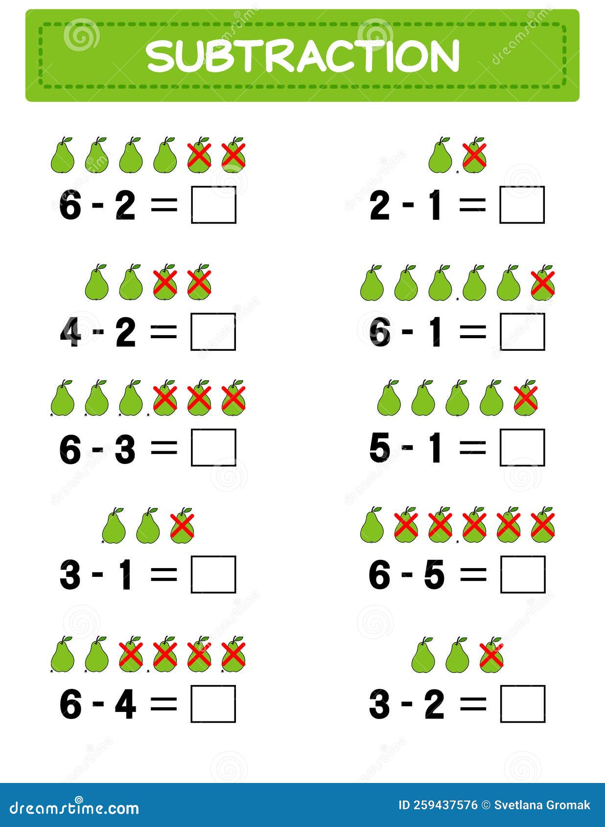 Jogo de matemática para crianças. planilha de desenvolvimento de