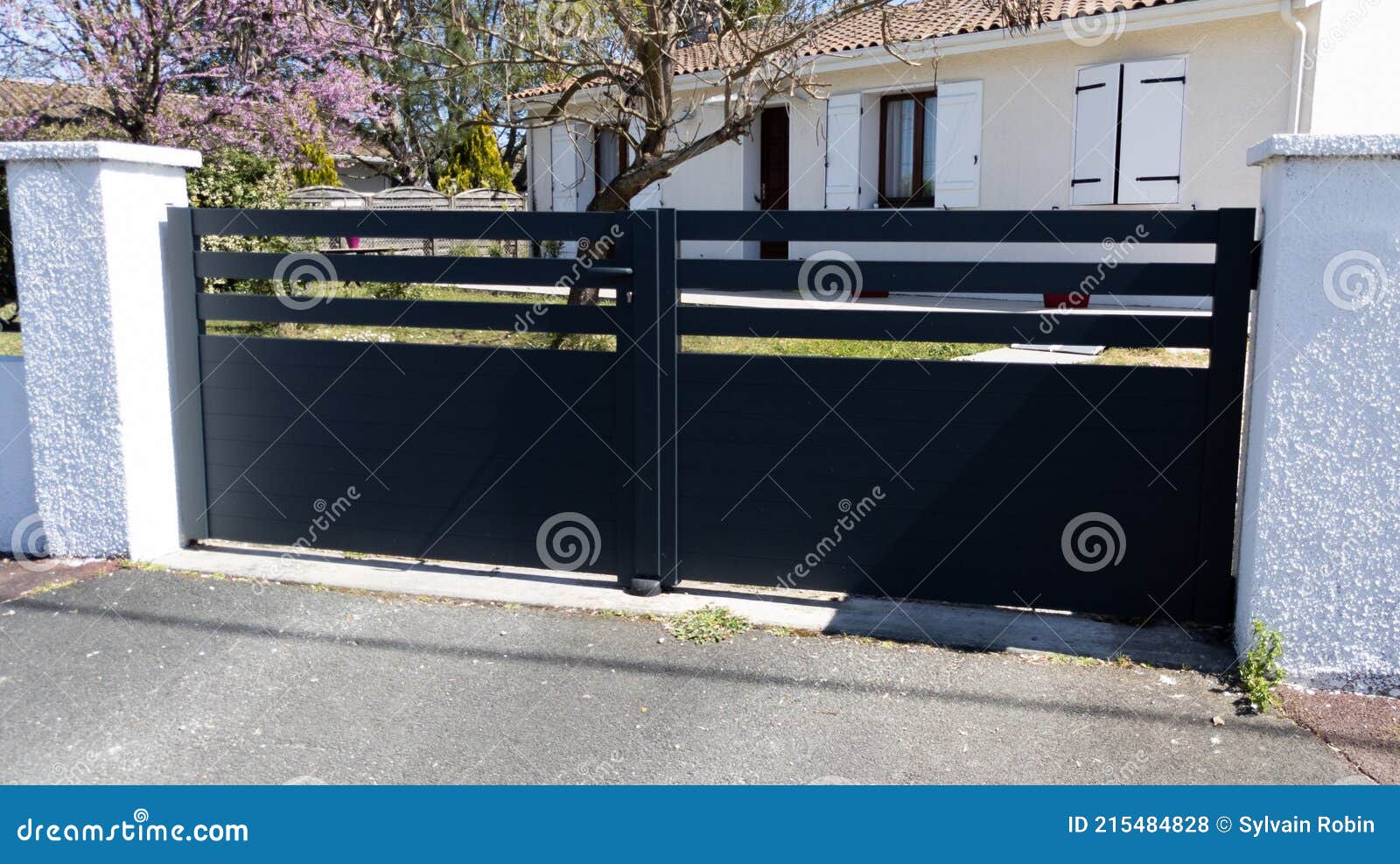 Suburb Home Large Grey Dark Metal Aluminum Black Portal House Gate ...