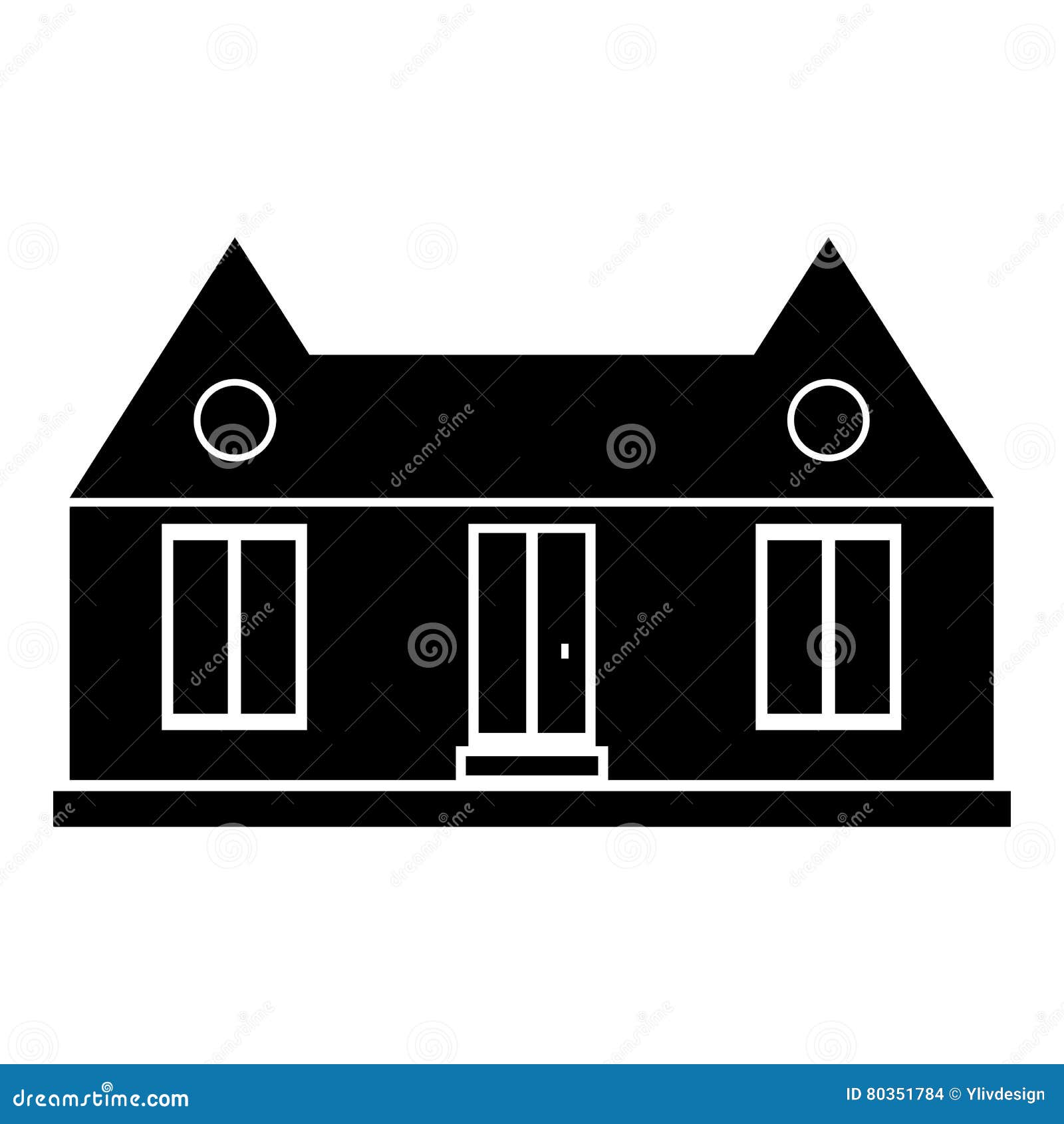 Suburban American House Icon Simple Style Stock Vector