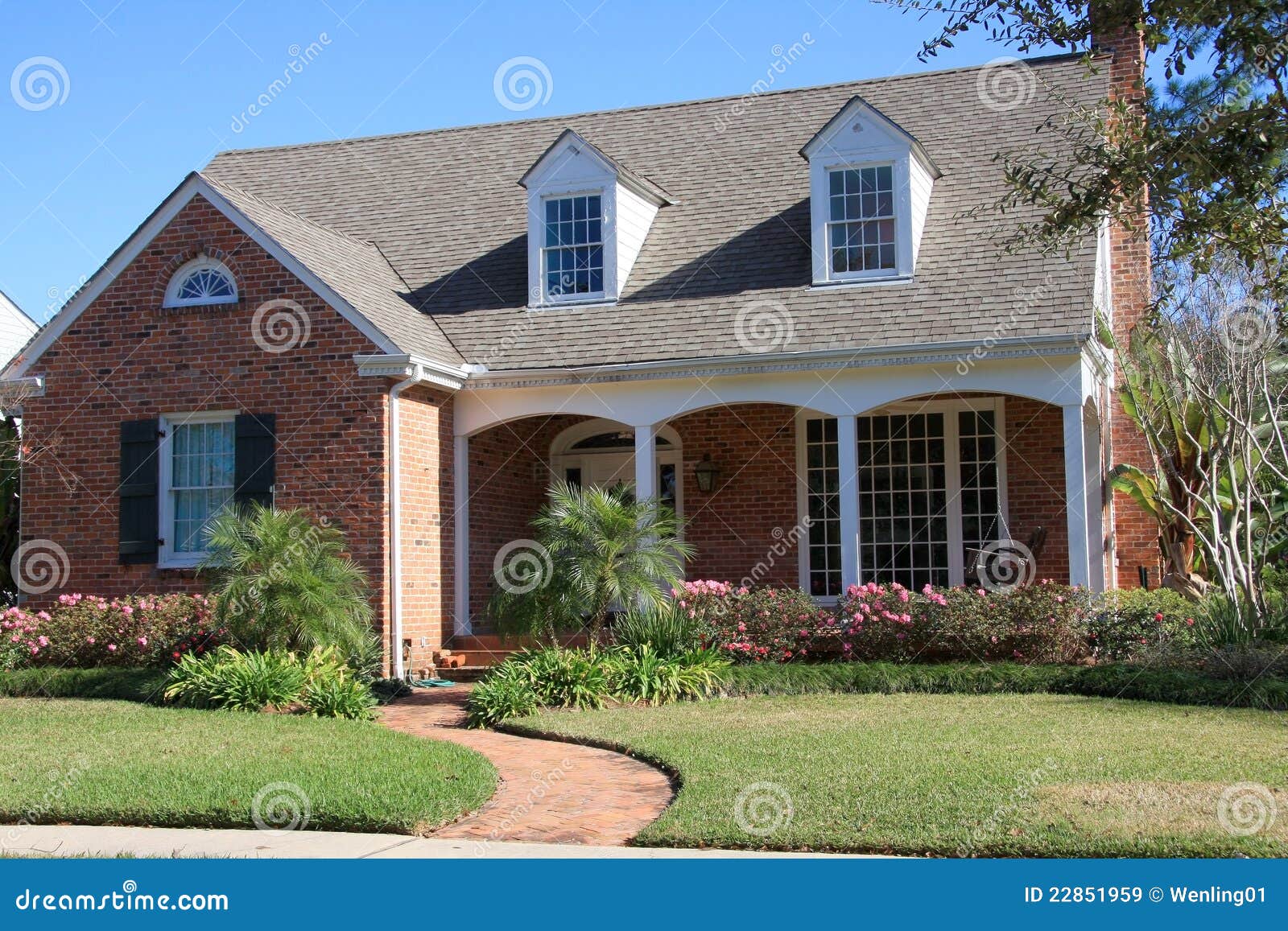 suburban house with garden