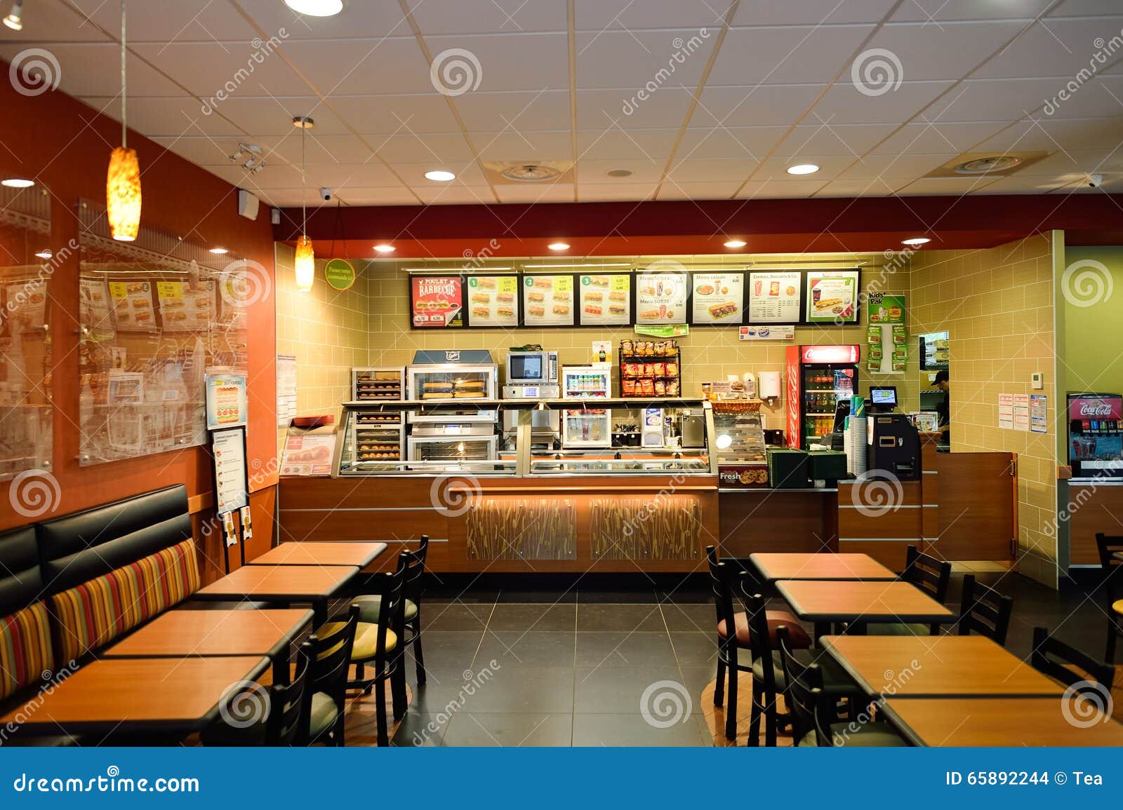 Subway Fast Food Restaurant Interior  Editorial Stock Image 