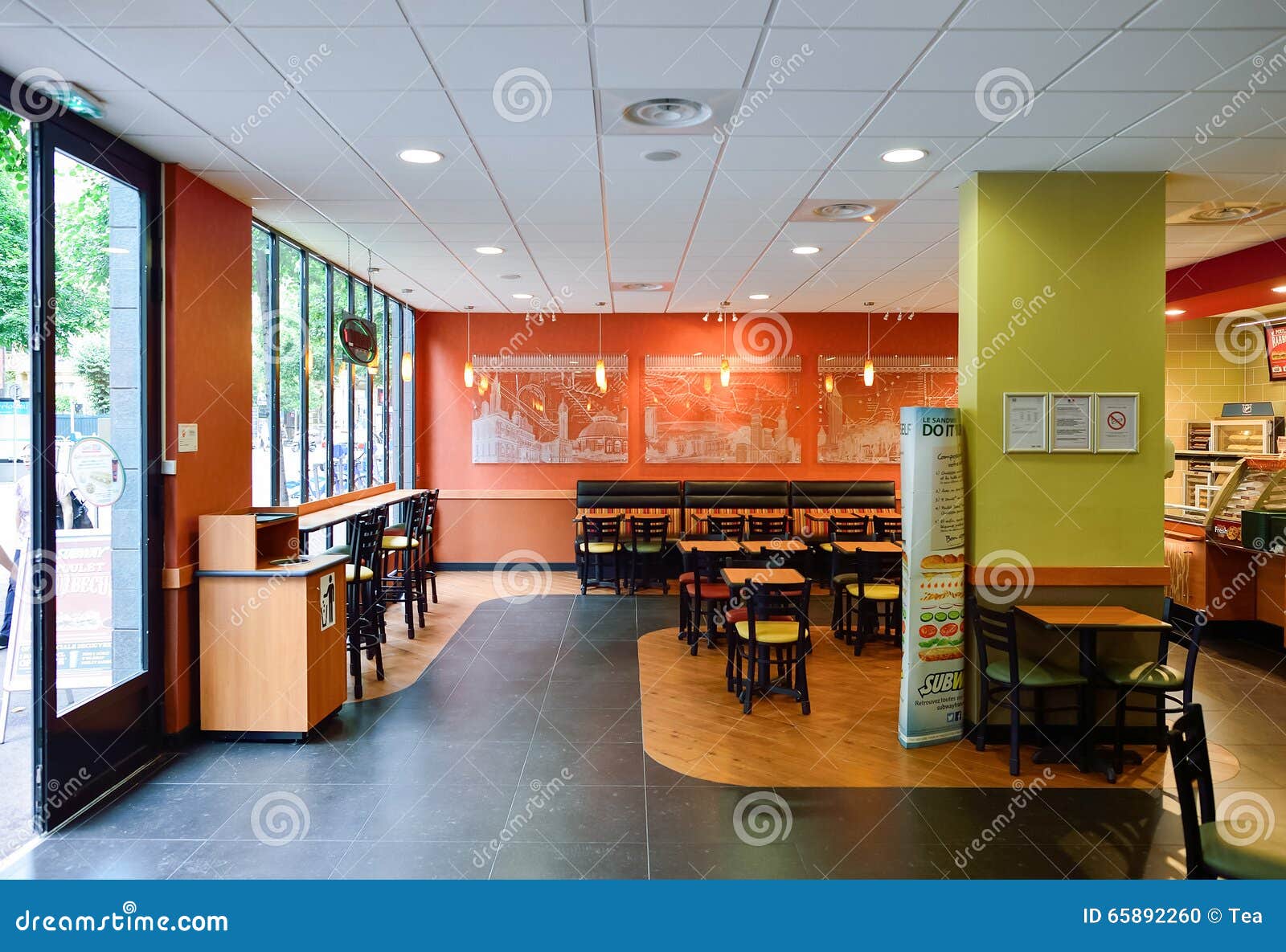 Subway Fast Food Restaurant Interior  Editorial Image 