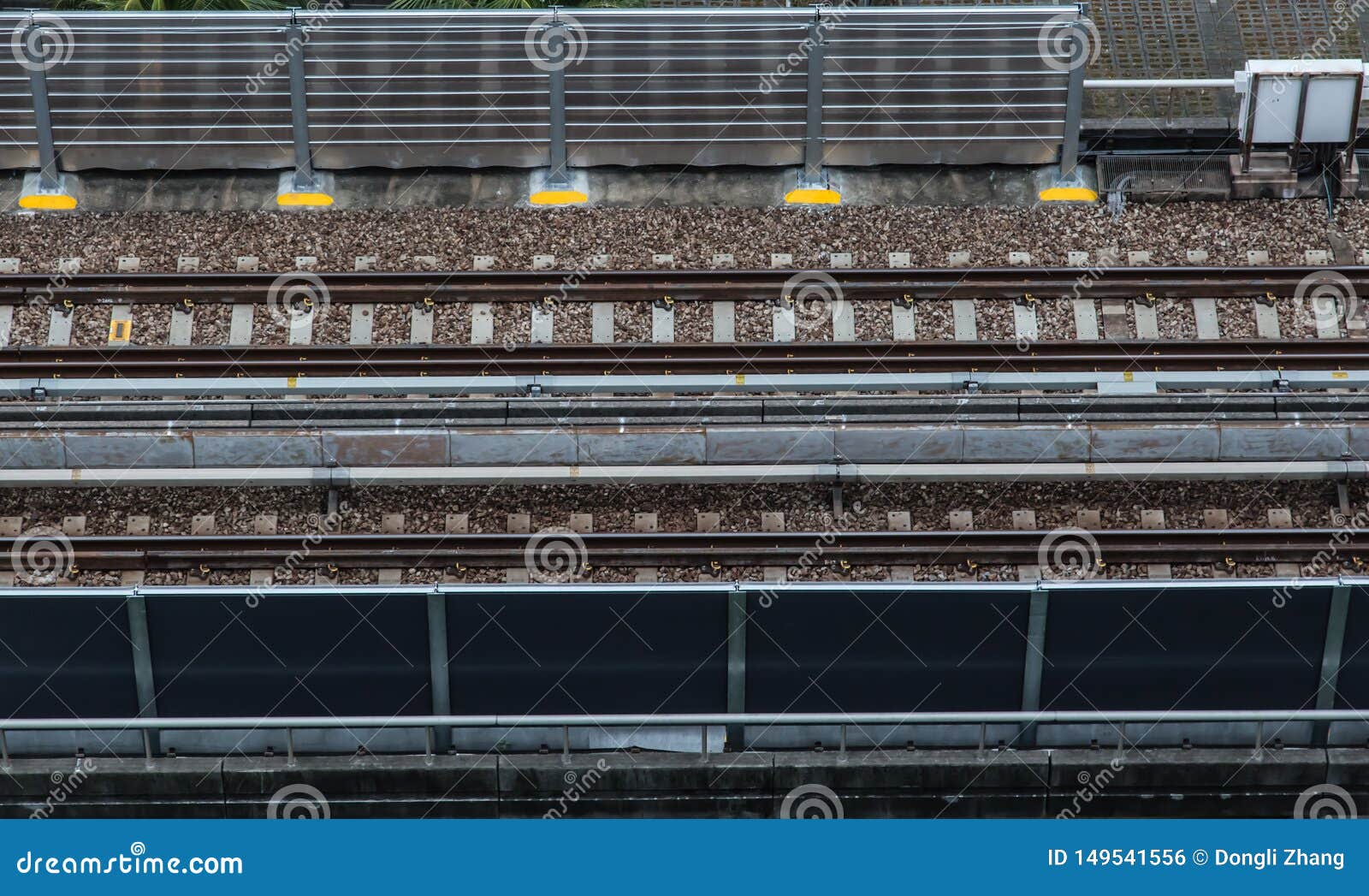 Subway Rail and Noise Barrier Aerial View Stock Photo - Image of ...