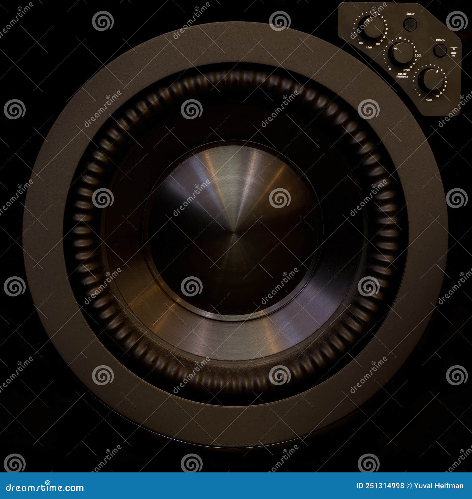Subwoofer Speaker with Adjustment Controls Stock Photo Image of