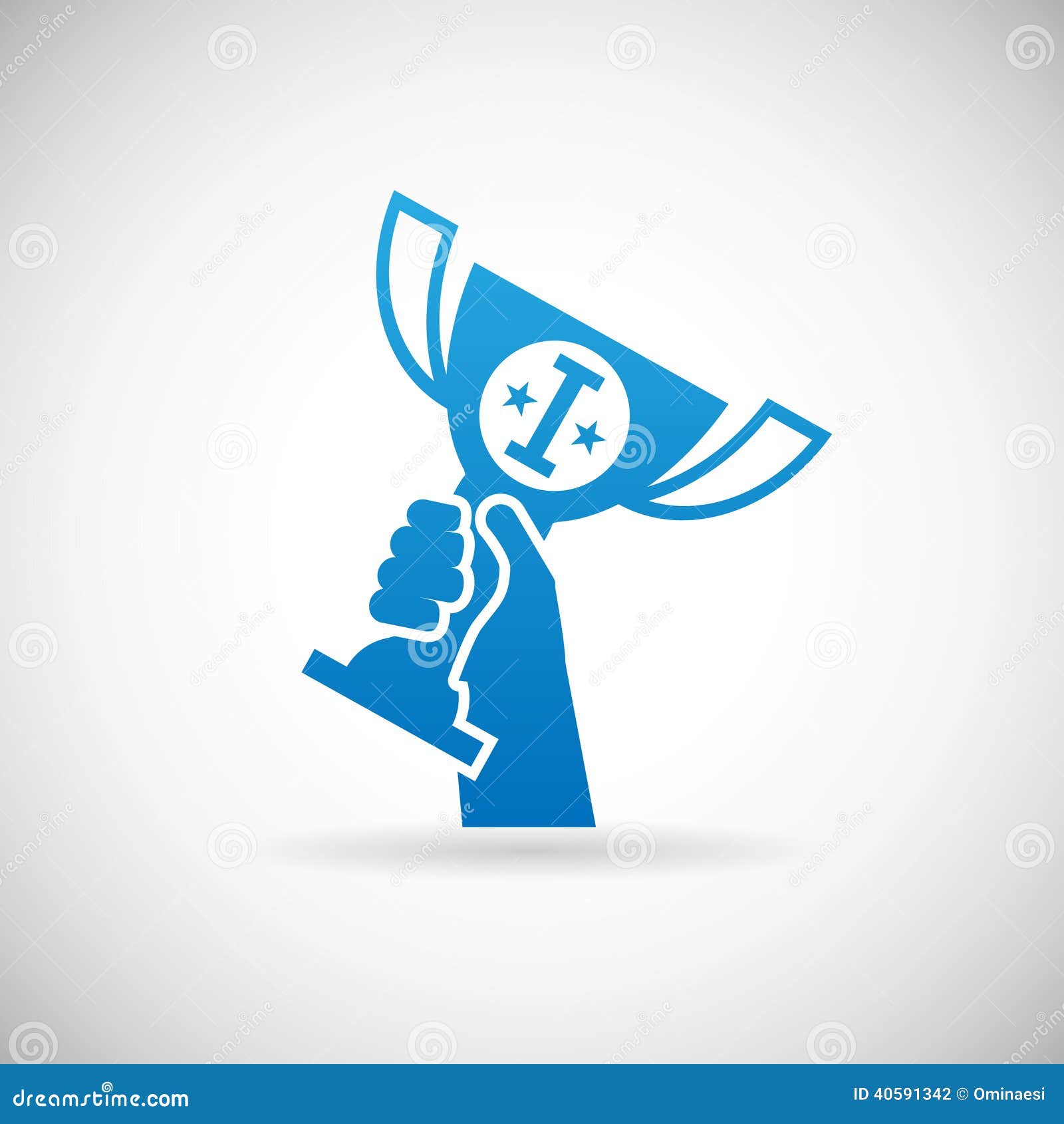 success achievement  hand raises prize award cup icon  template  