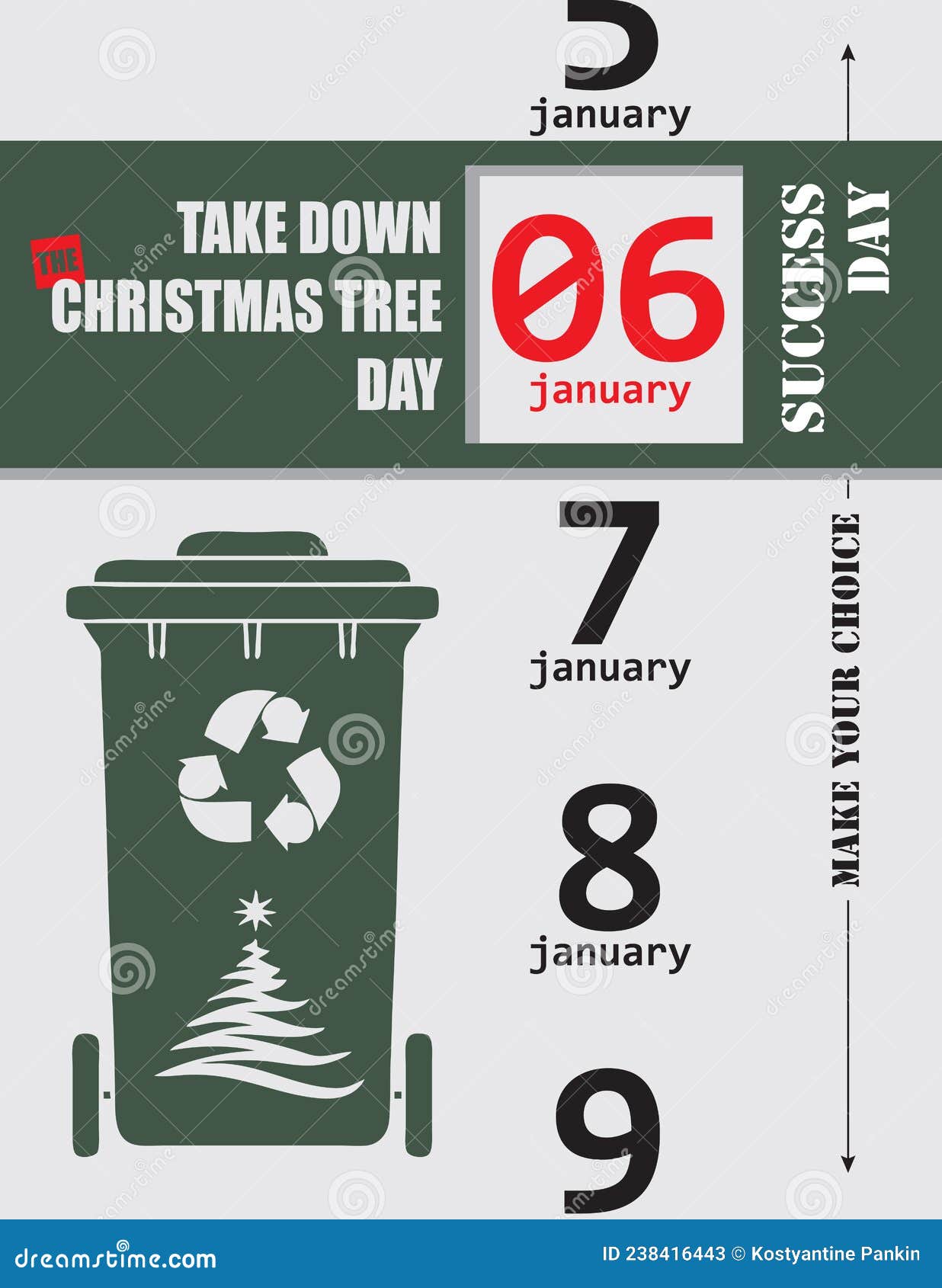 Success Day Take Down the Christmas Tree Day Stock Vector