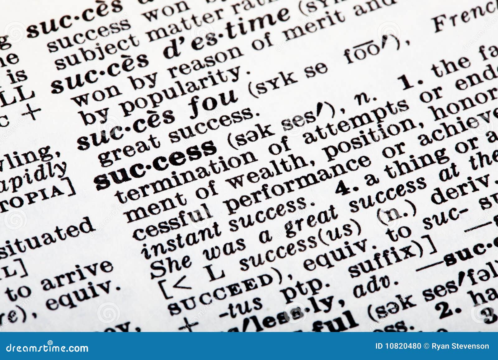 Success Definition stock photo. Image of white, focus 10820480