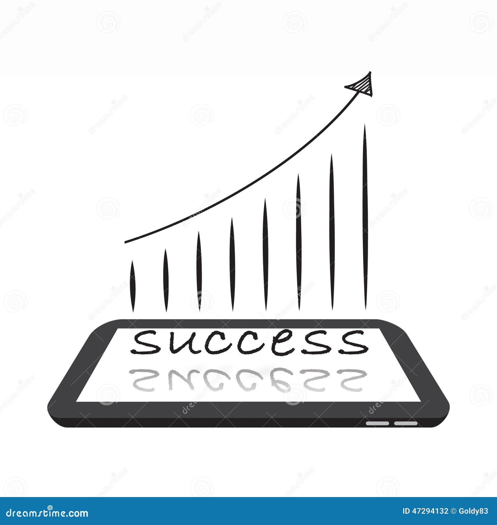 Success on Digital Tablet stock illustration. Illustration of graph