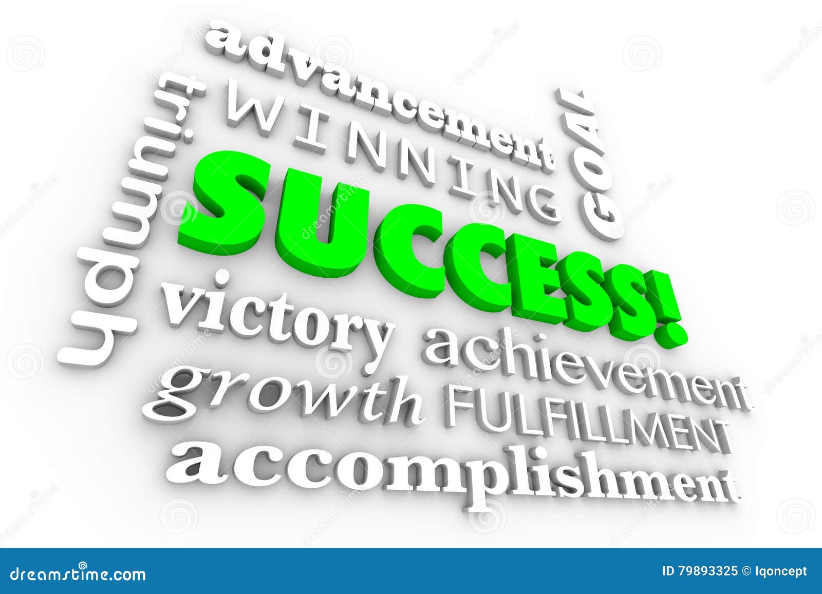 success goal achieved winner words collage