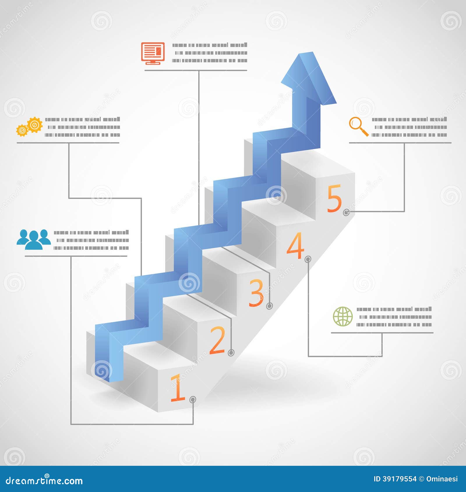 success steps concept arrow and staircase infographic icons  