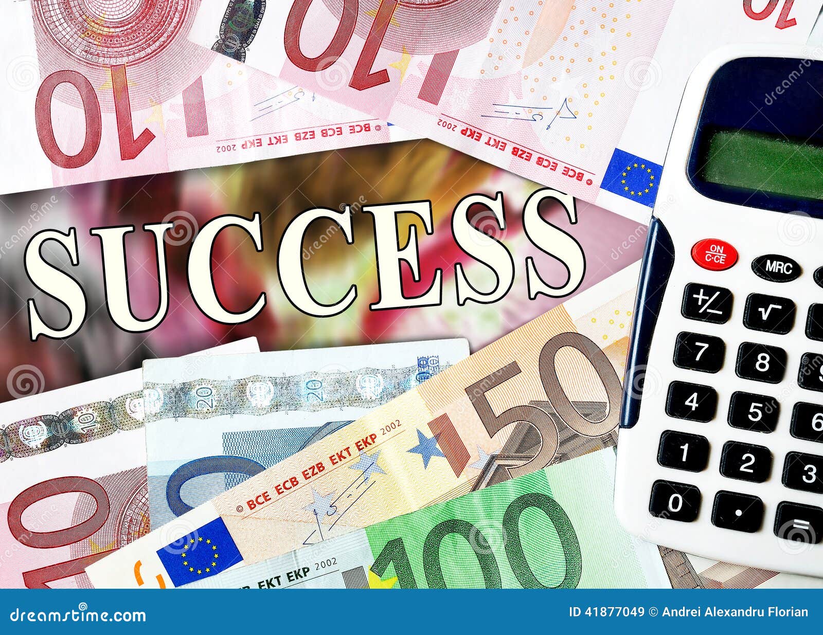 Success word with money background
