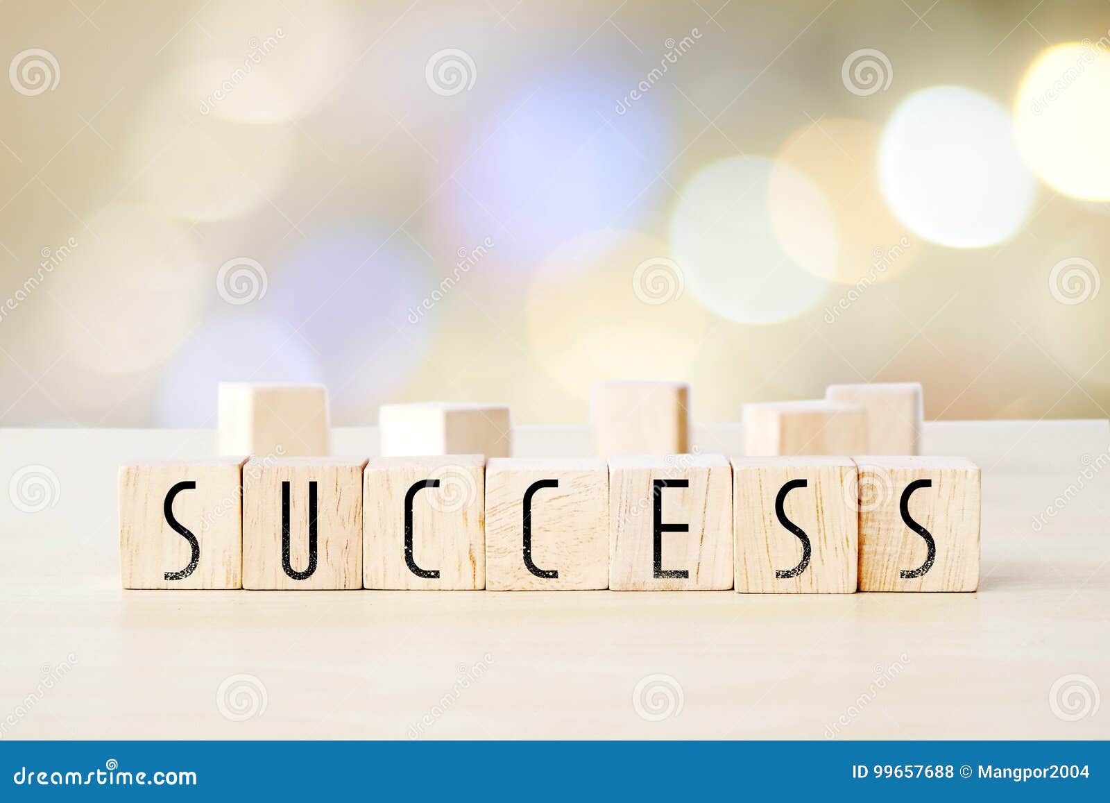 Success Word on Wooden Cubes Over Blur Background, Business Concept Stock  Photo - Image of success, word: 99657688