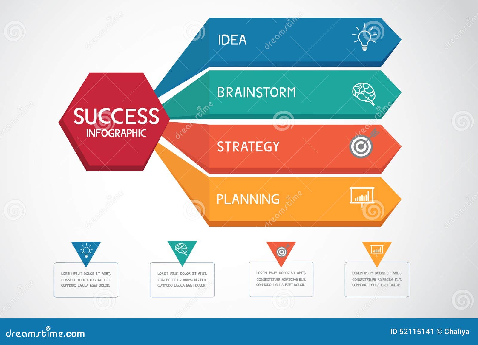 successful business concept infographic template. can be used for workflow layout, diagram web , infographics.