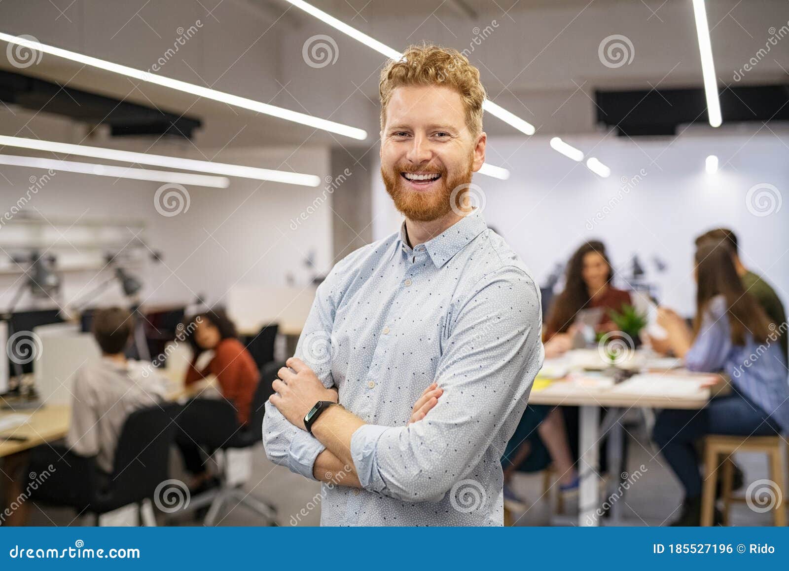 Successful Business Man Smiling in Office Stock Photo - Image of ...