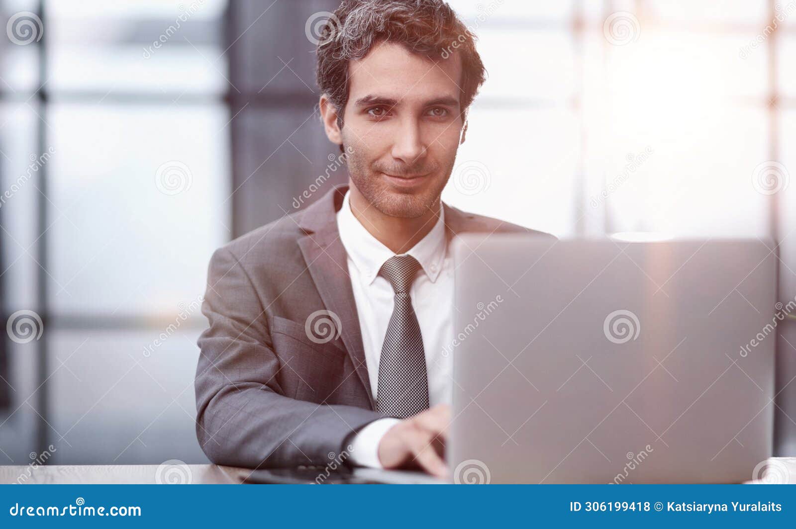 Successful Businessman Working Inside Office, Man in Business Suit