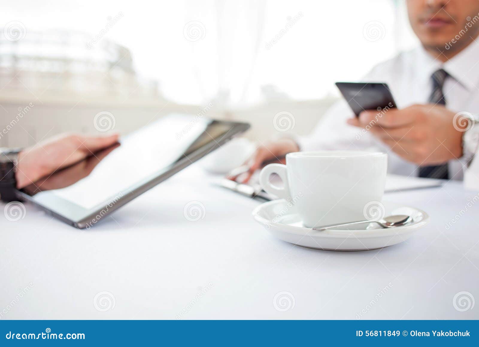 Successful Businessmen Have a Business Lunch in Stock Image - Image of