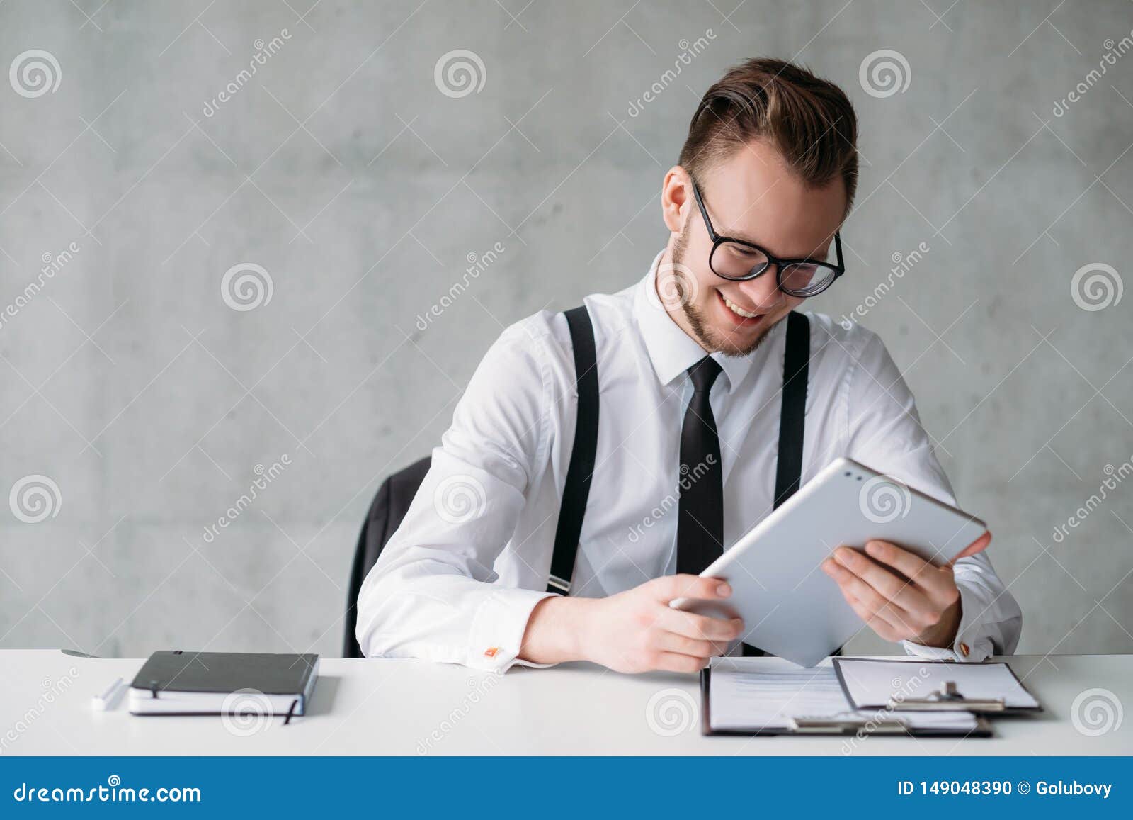 Successful Career Happy Young Office Worker Stock Photo Image Of