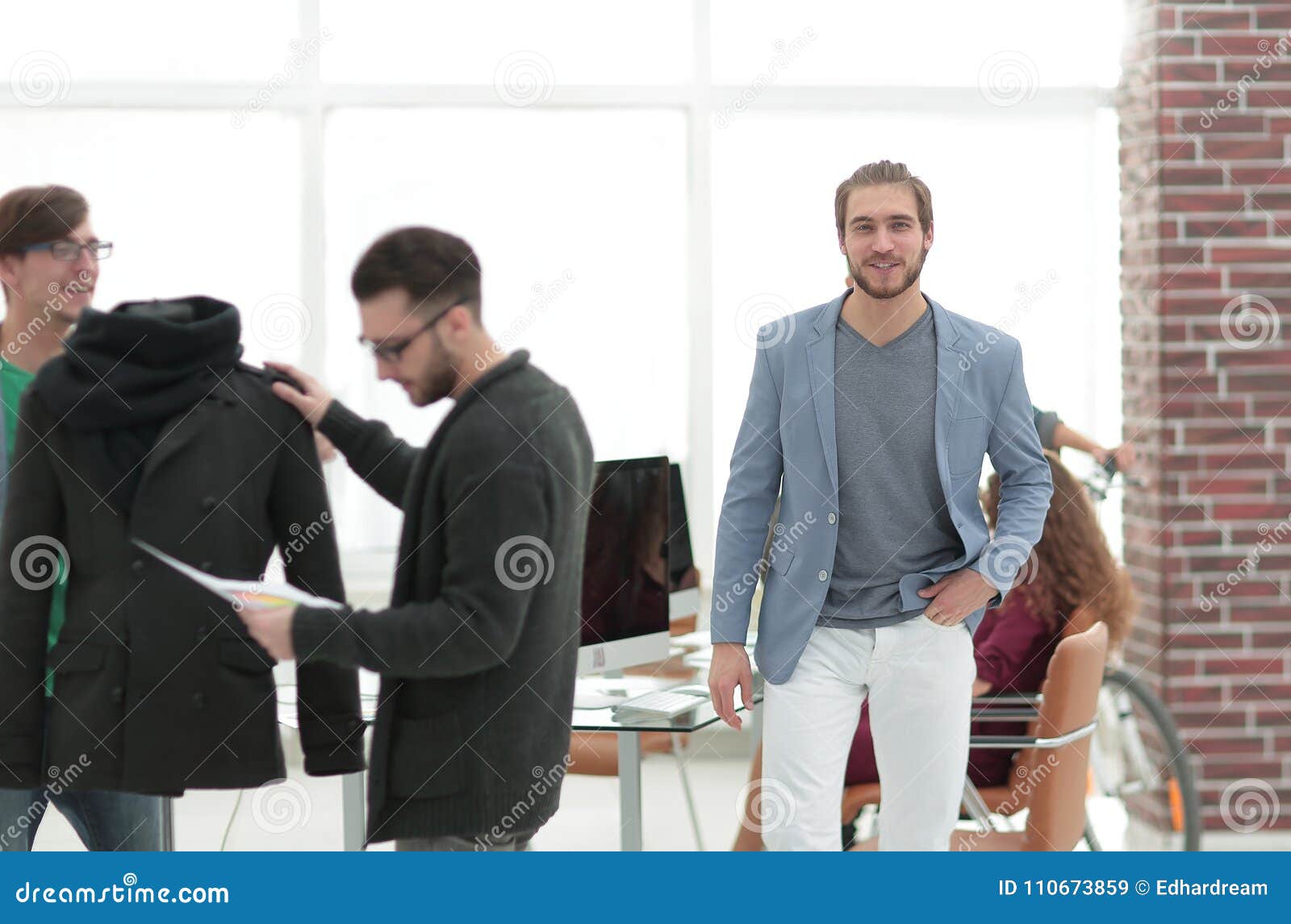 Successful Group of Designers in a Modern Studio Stock Image - Image of ...