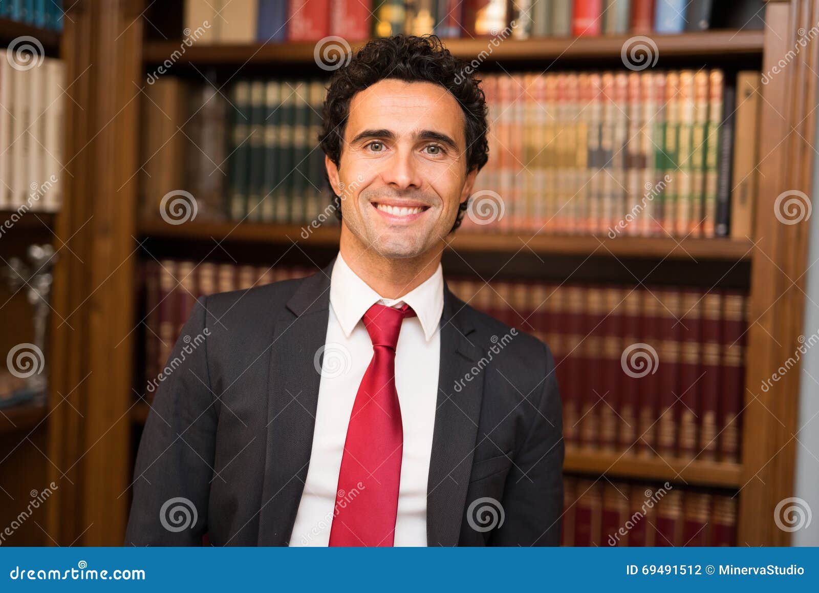 successful lawyer in his studio